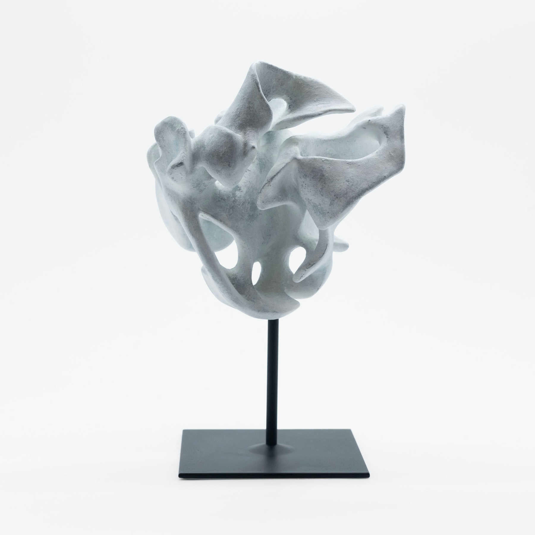 Grey Abstract Ceramic Sculpture Art by Ariane Crovisier