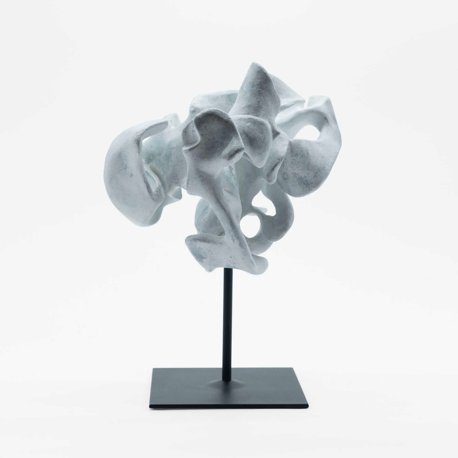 Grey Abstract Ceramic Sculpture Art by Ariane Crovisier