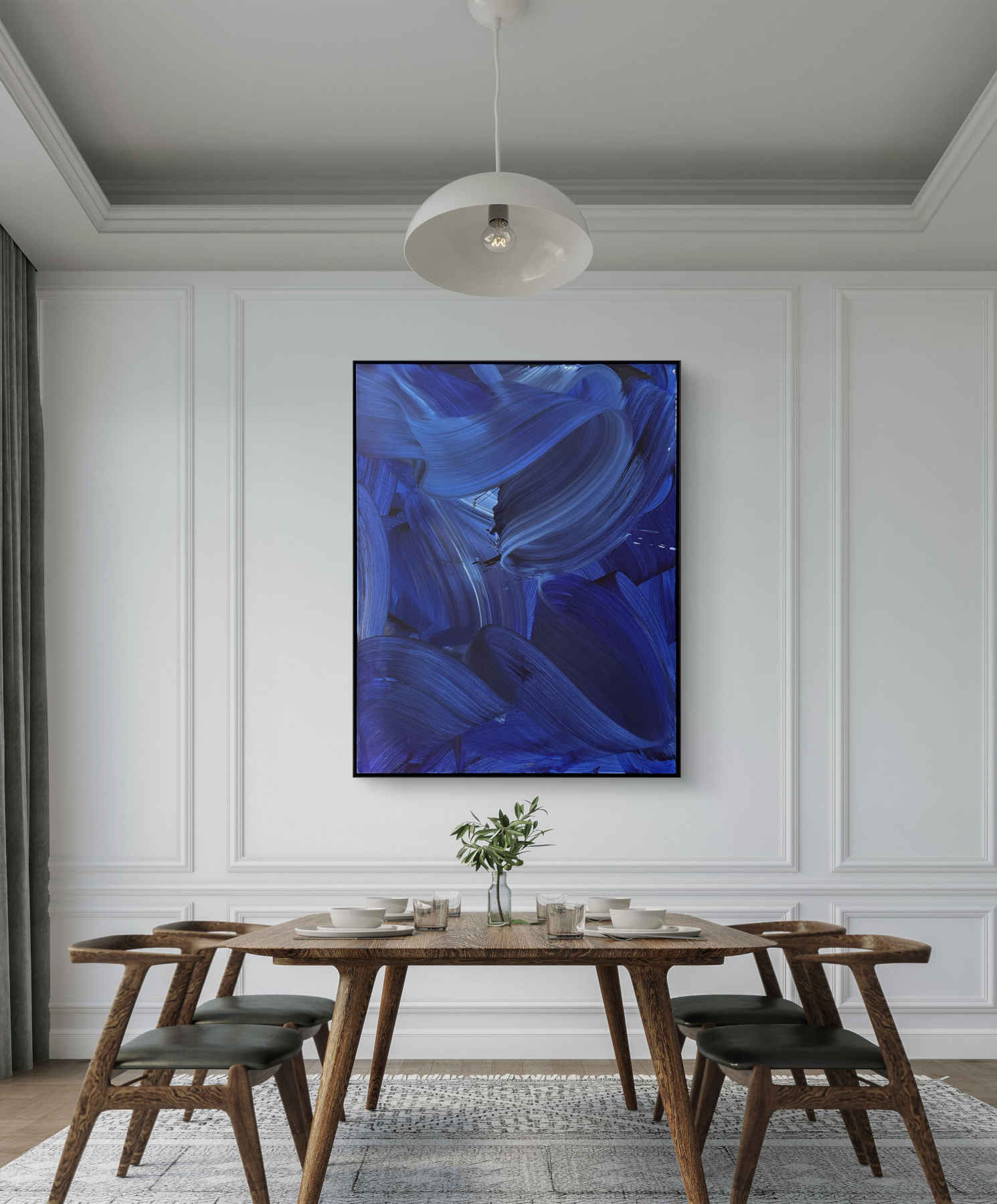 Blue Abstract Painting For Interior Design By Nikolaos Schizas in Dubai