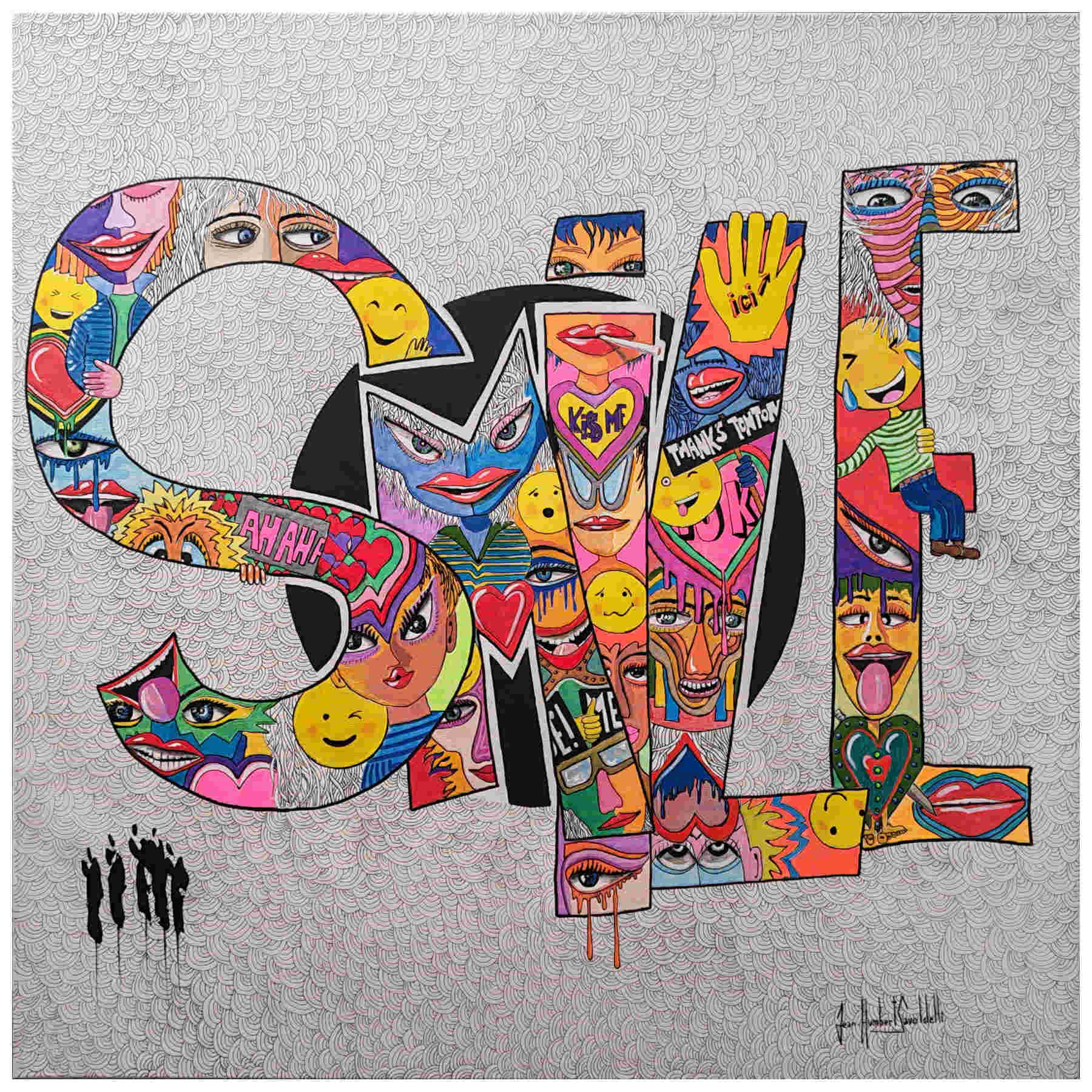 Smile Contemporary Abstract Acrylic Painting By JH Savoldelli in Dubai