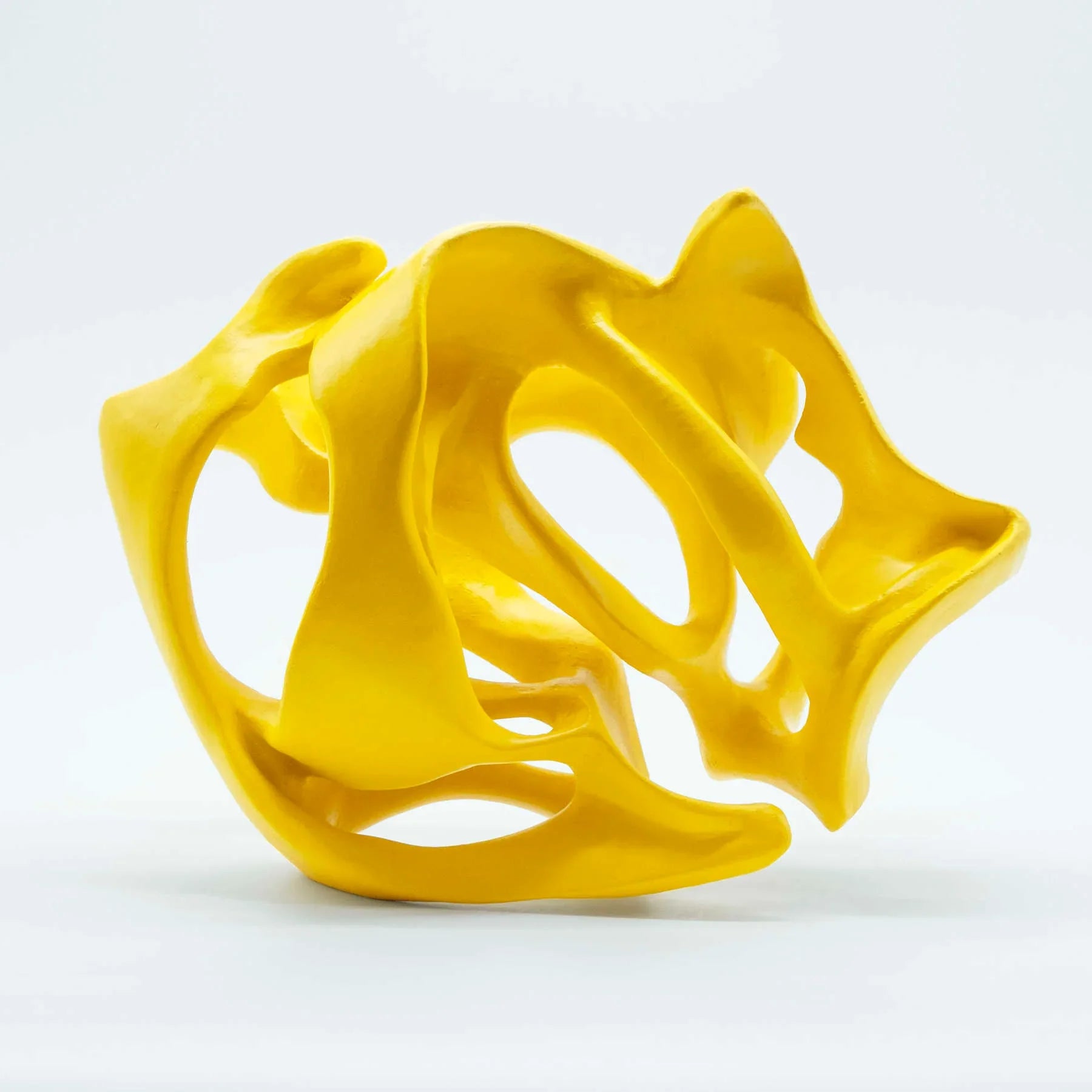 Yellow Ceramic Sculpture Art by Ariane Crovisier