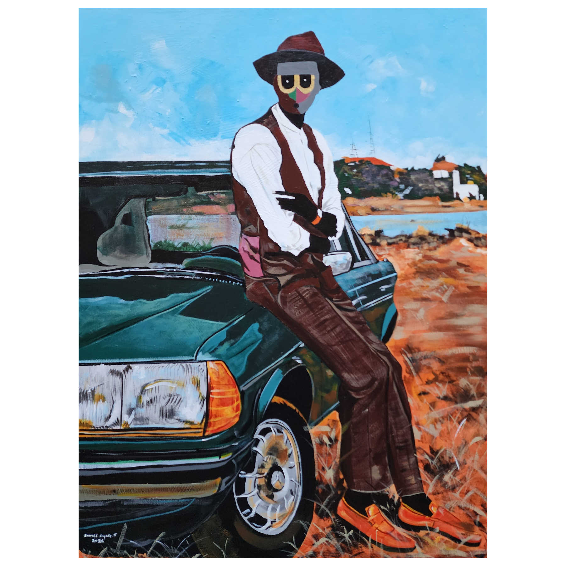 Mixed Media Painting, African Art By Samuel Kayode Toba in Dubai
