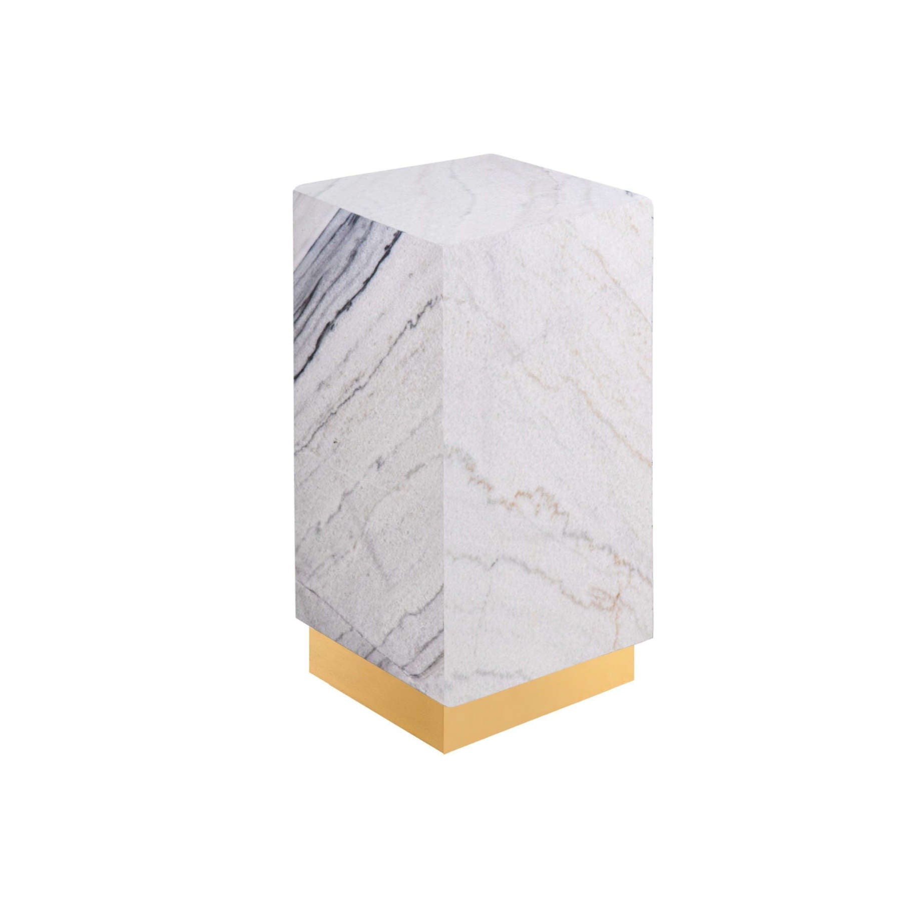 Pedestal White Marble Plinth Side Table