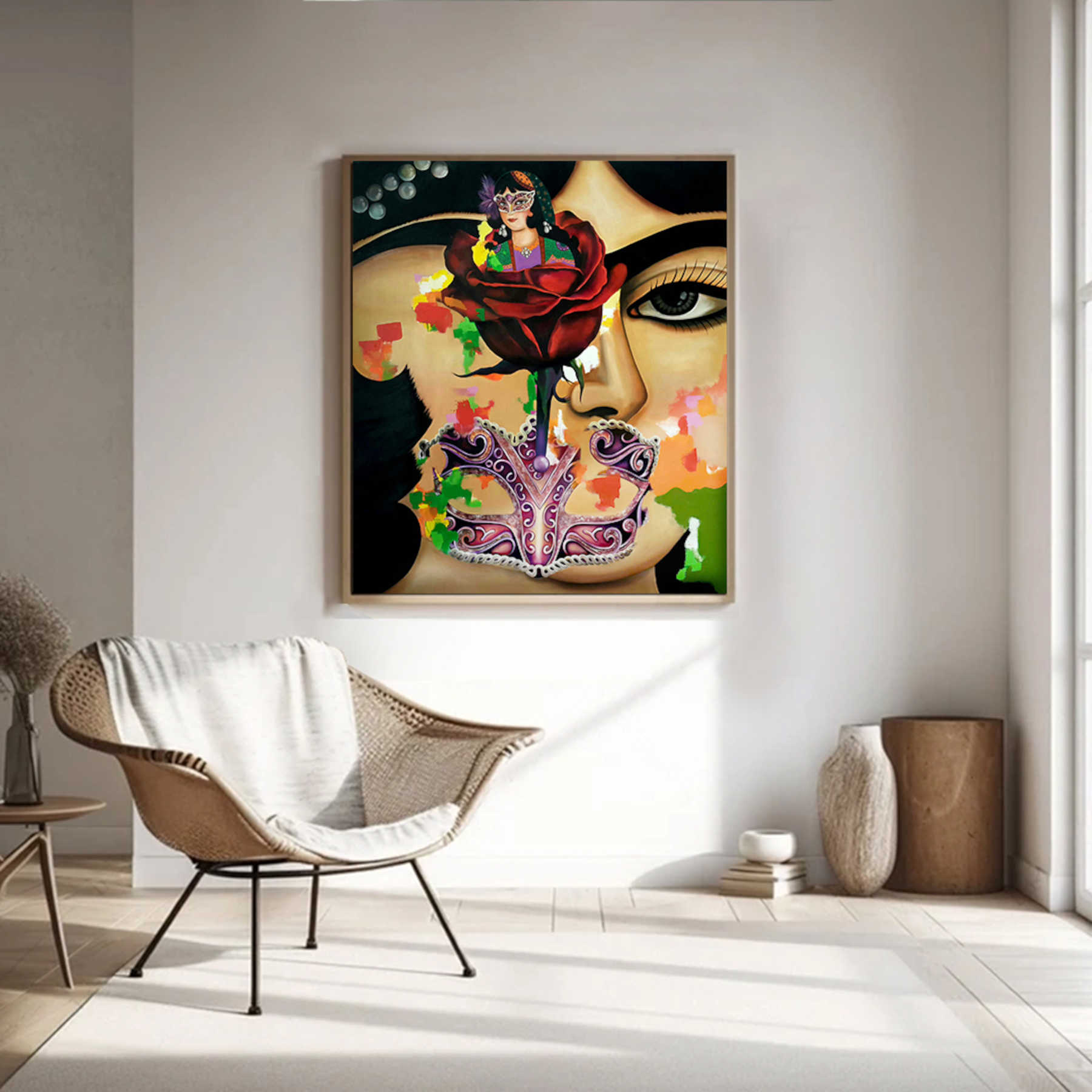 The Rose Mixed Media On Canvas - Contemporary Wall Arts By Pegah Lari in Dubai