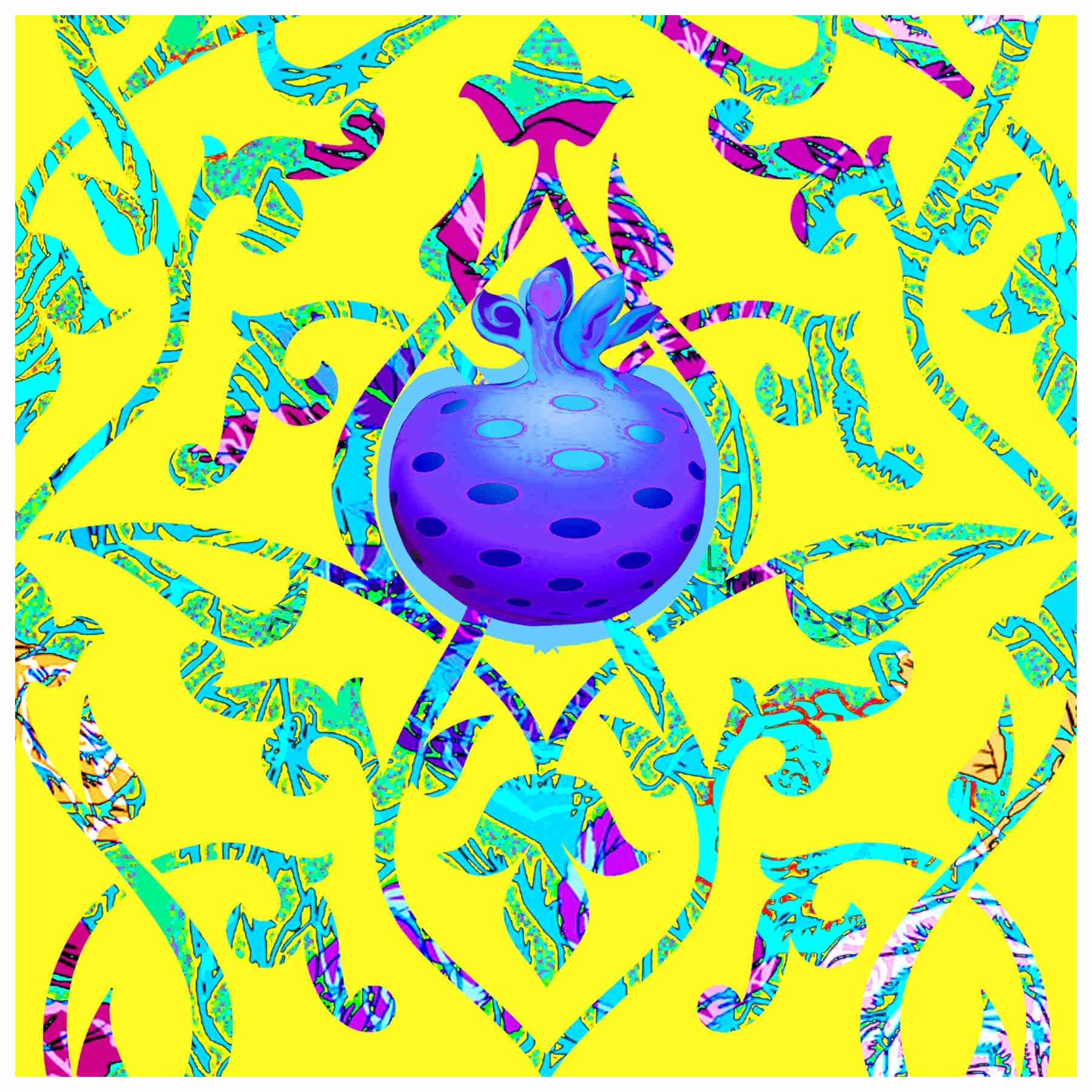 Pomegranate Forever Framed Print On Paper, Arab Pop Art Dubai