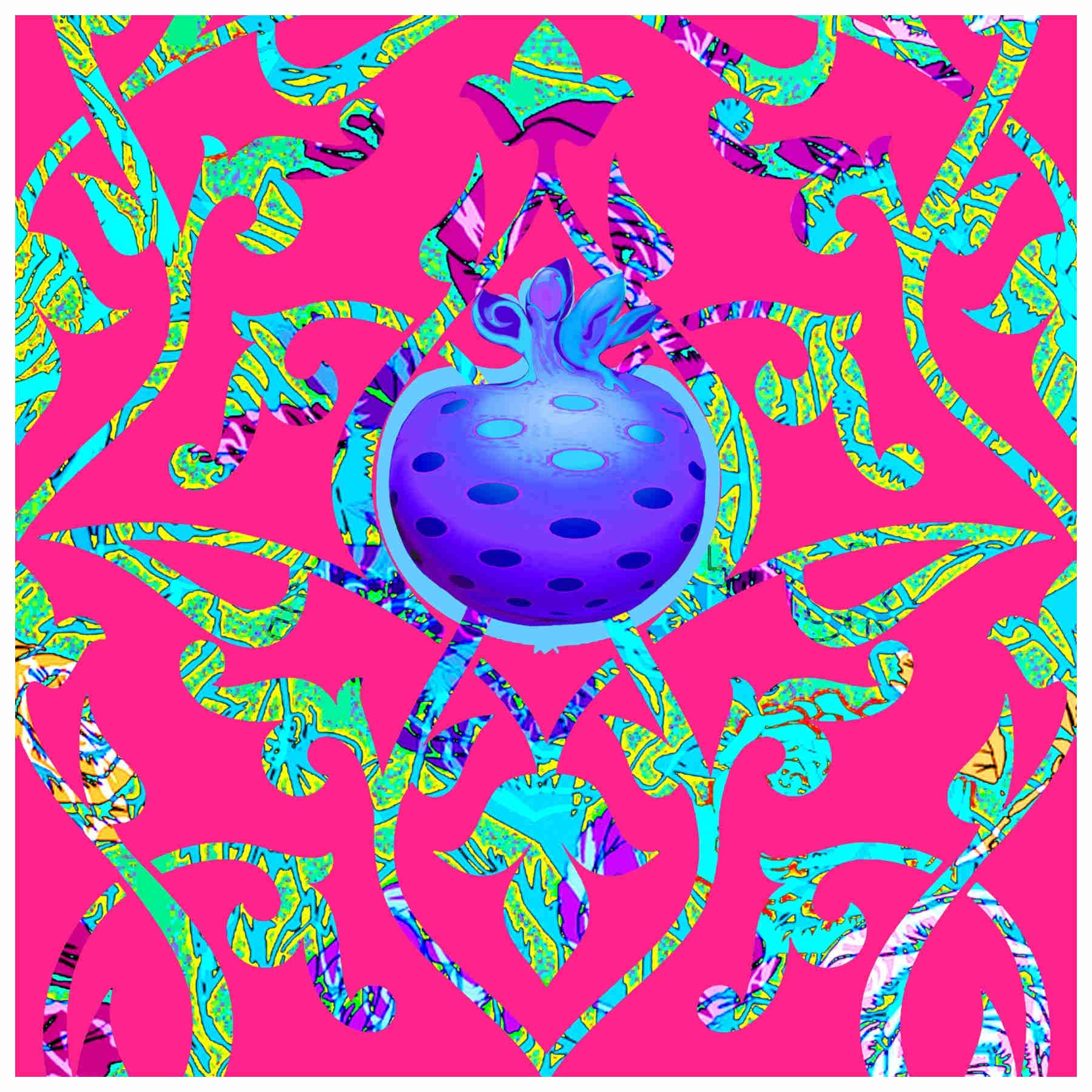 Pomegranate Forever Framed Print On Paper, Arab Pop Art Dubai