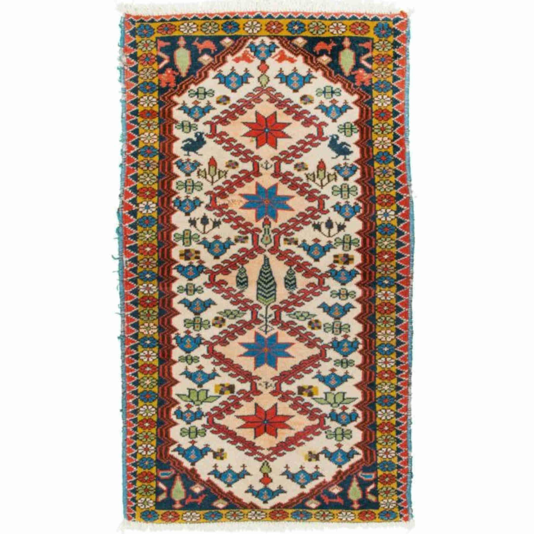 Qashqai Persian Carpet 55x100, Handmade Tribal Wool & Silk Rugs in Dubai