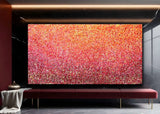 Red Unspoken Acrylic Painting For Interior Design By Rawia Zantout