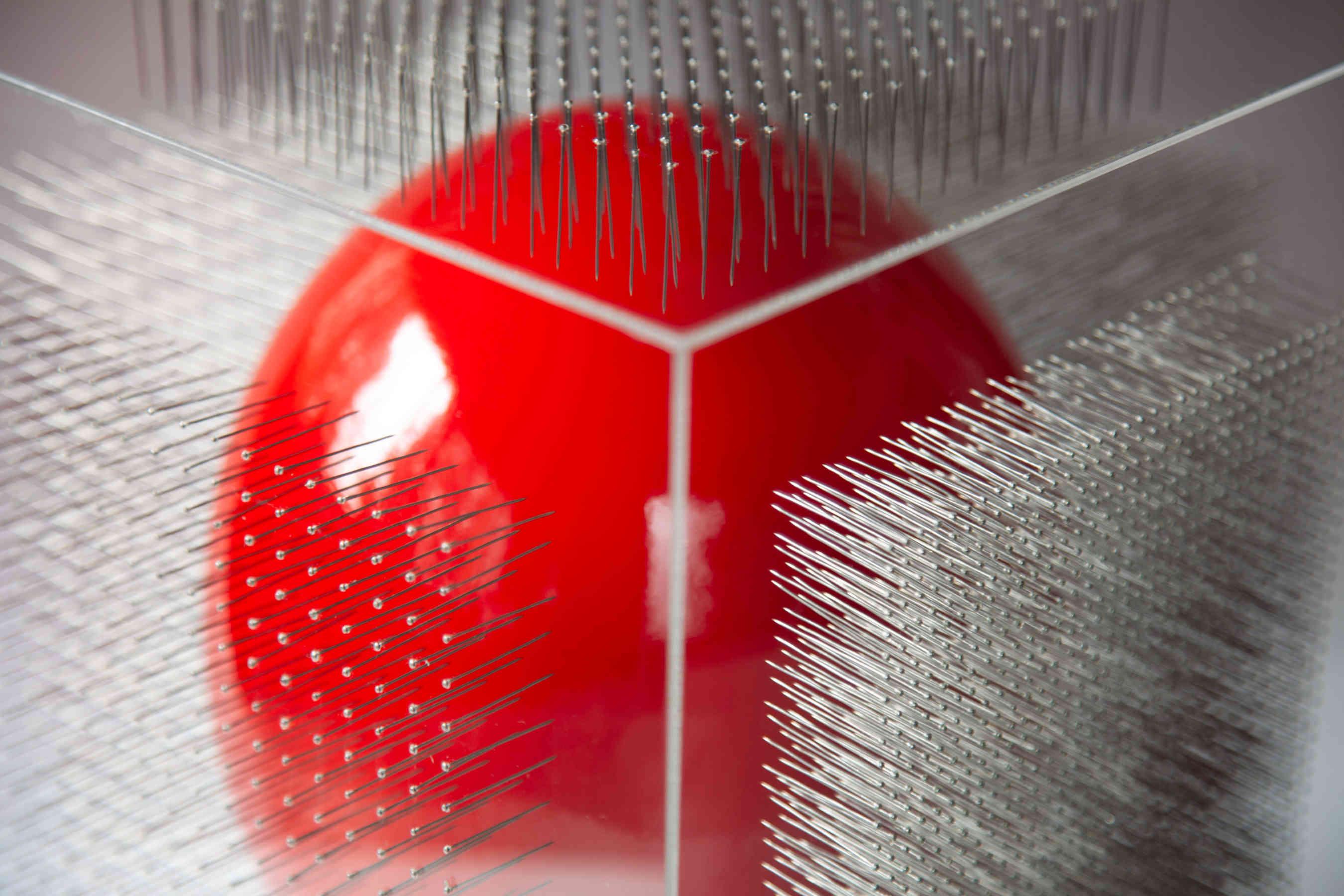 Red Balloon Mixed Media Sculpture - Modern Installation Art By Diana Beltrán