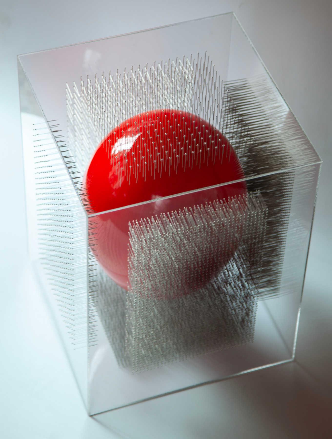 Red Balloon Mixed Media Sculpture - Modern Installation Art By Diana Beltrán