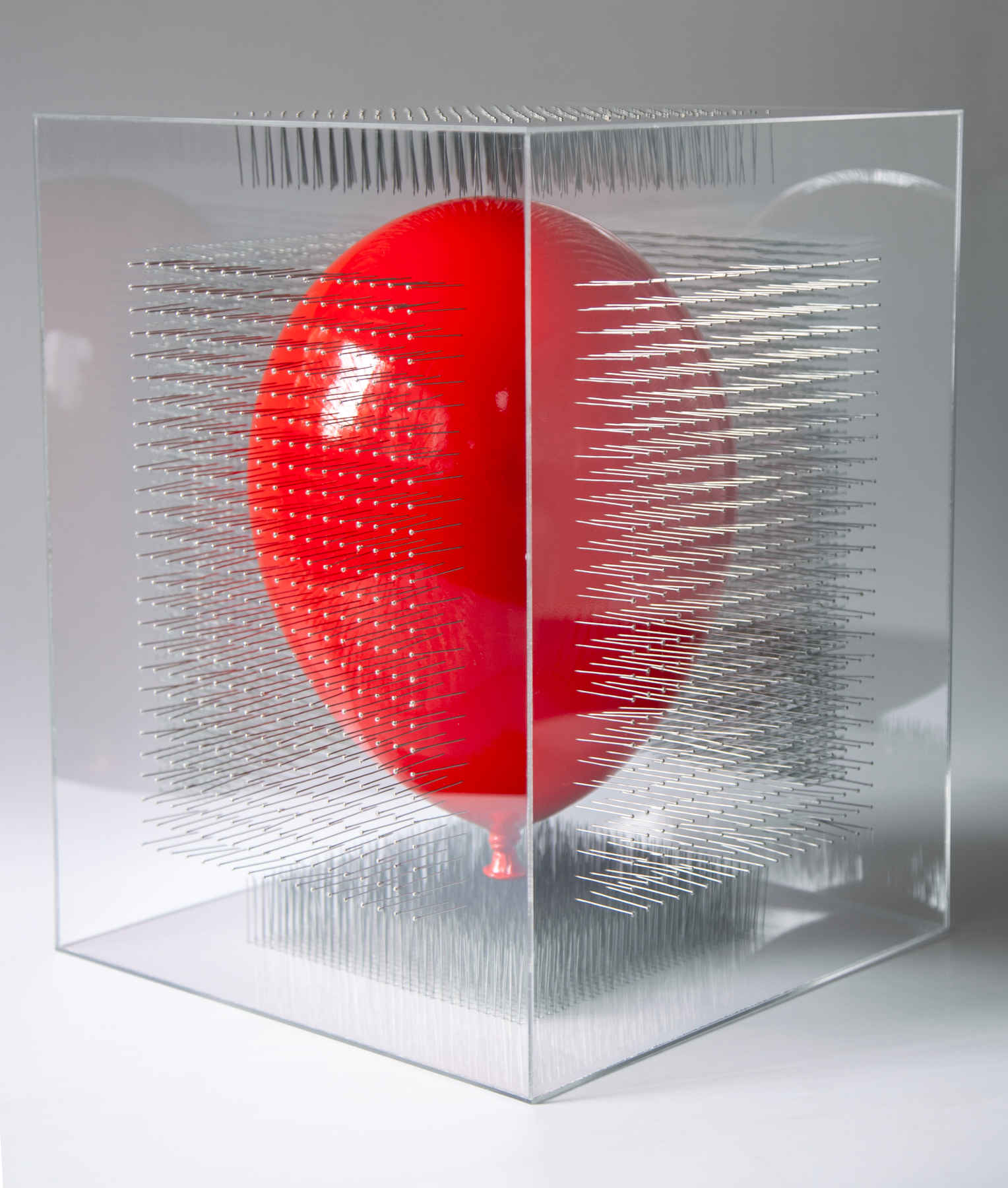 Red Balloon Mixed Media Sculpture - Modern Installation Art By Diana Beltrán