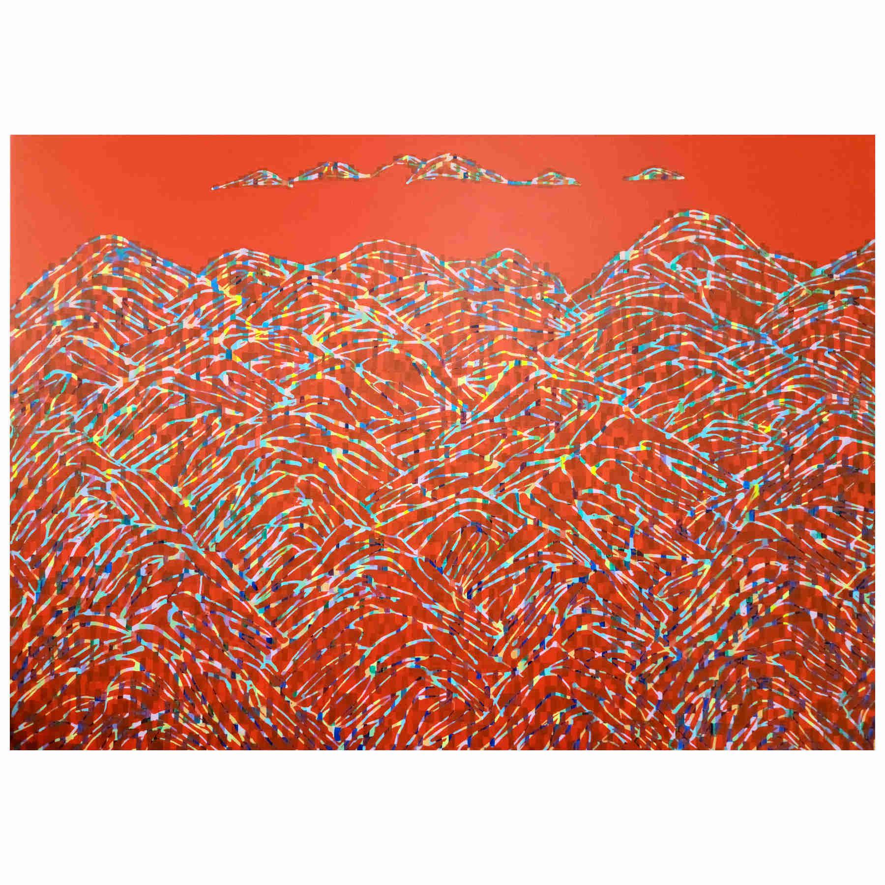 Red Mountain Acrylic Painting and Pop Art By Hanji Park in Dubai