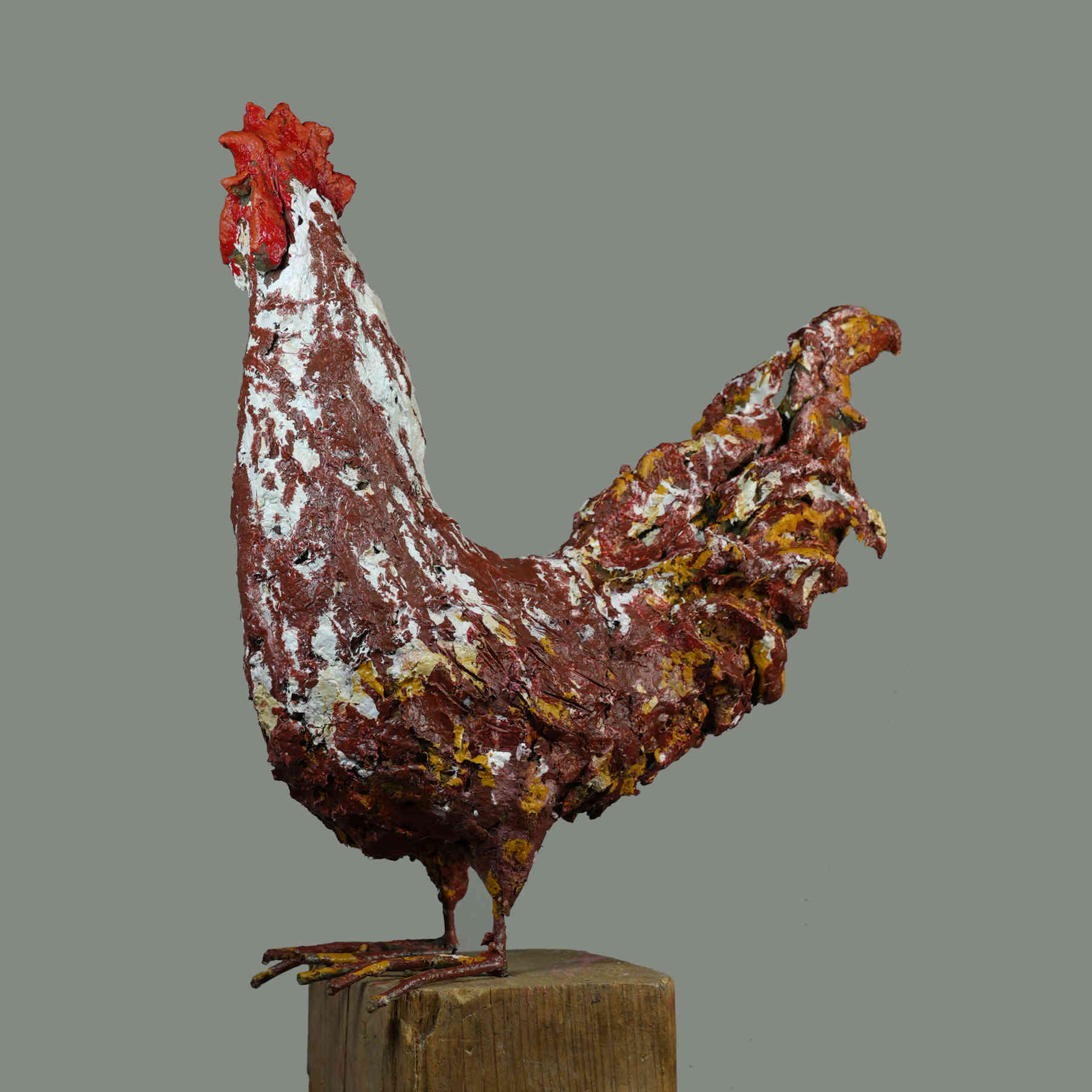 Rooster Paper Mache Sculpture By Hamed Mashmouli in Dubai