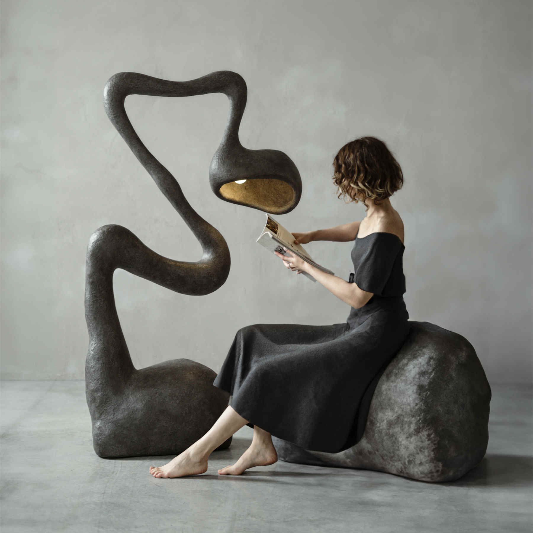 ROSTOK Black Contemporary Floor Lamp By Pavel Vishnevsky