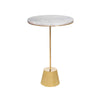 Round White Marble & Bronze Side Table