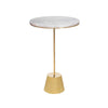Round White Marble & Bronze Side Table