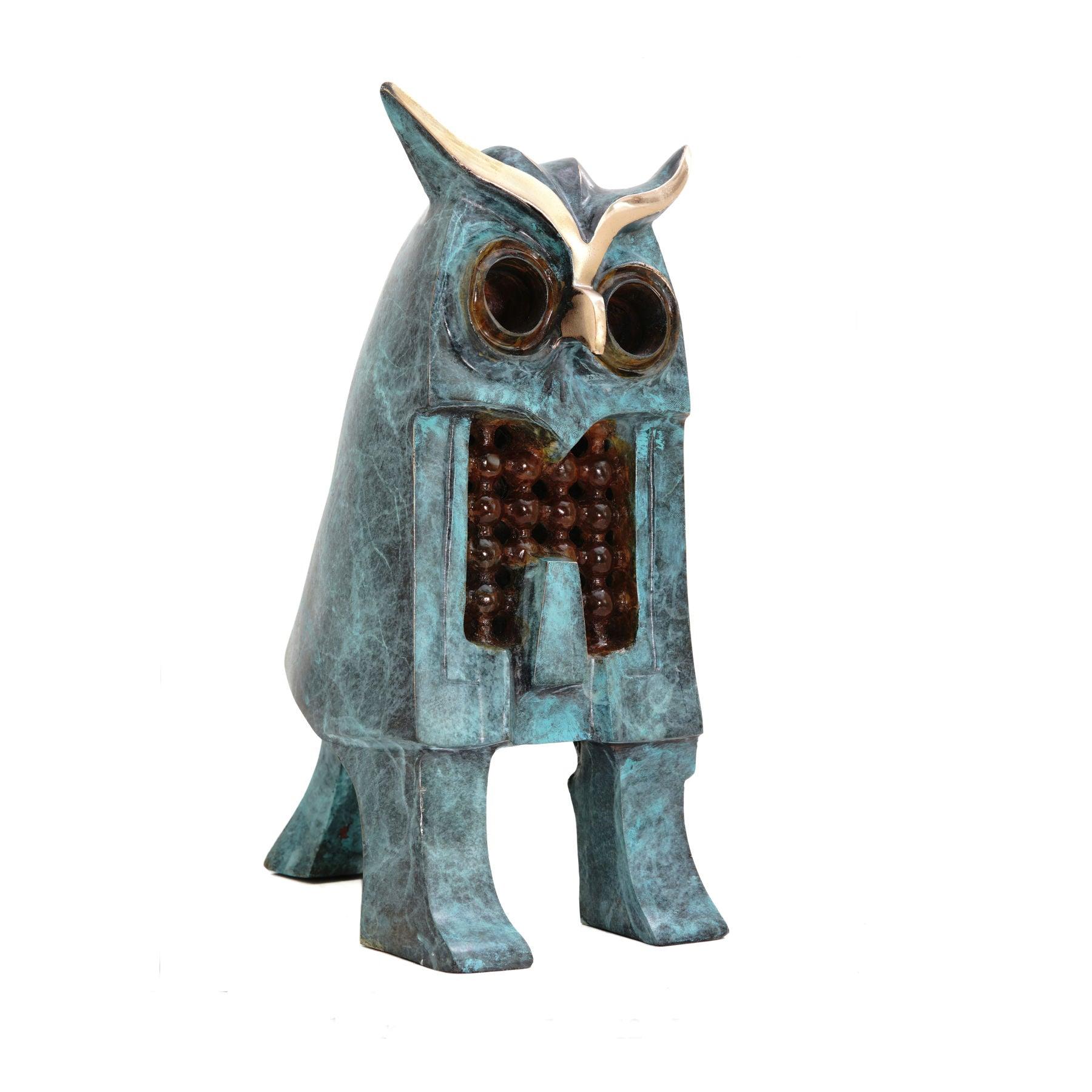 Owl Series Bronze Sculpture - Contemporary Collectible Owl Statues By Sadegh Adham in Dubai
