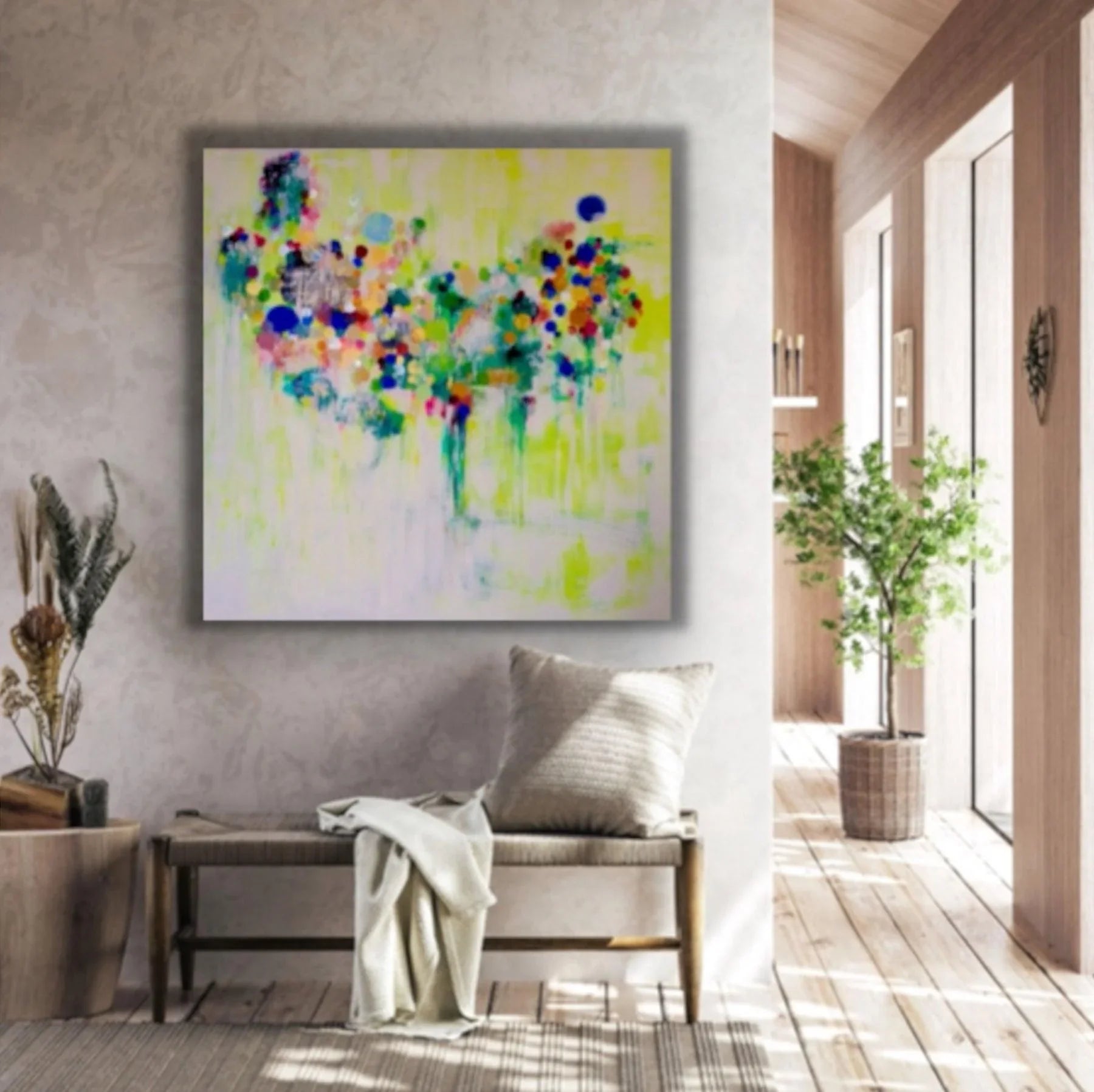 Jardins Divers Acrylic on Canvas Painting - Contemporary Art by Saghar Rad in Dubai