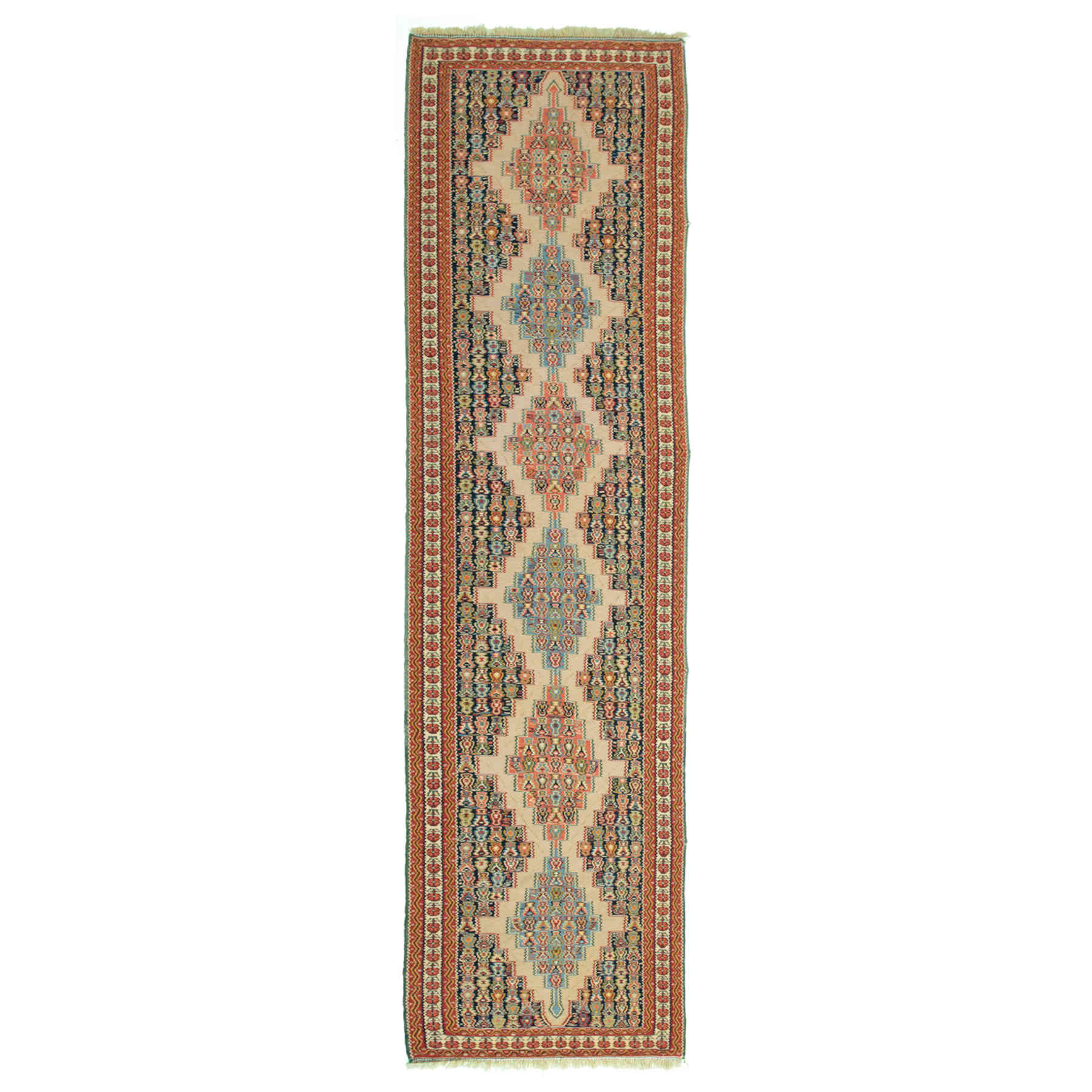 Medallion Sanandaj Persian Kilim 83x313, Handmade Nomadic Wool Rugs & Kilims in Dubai