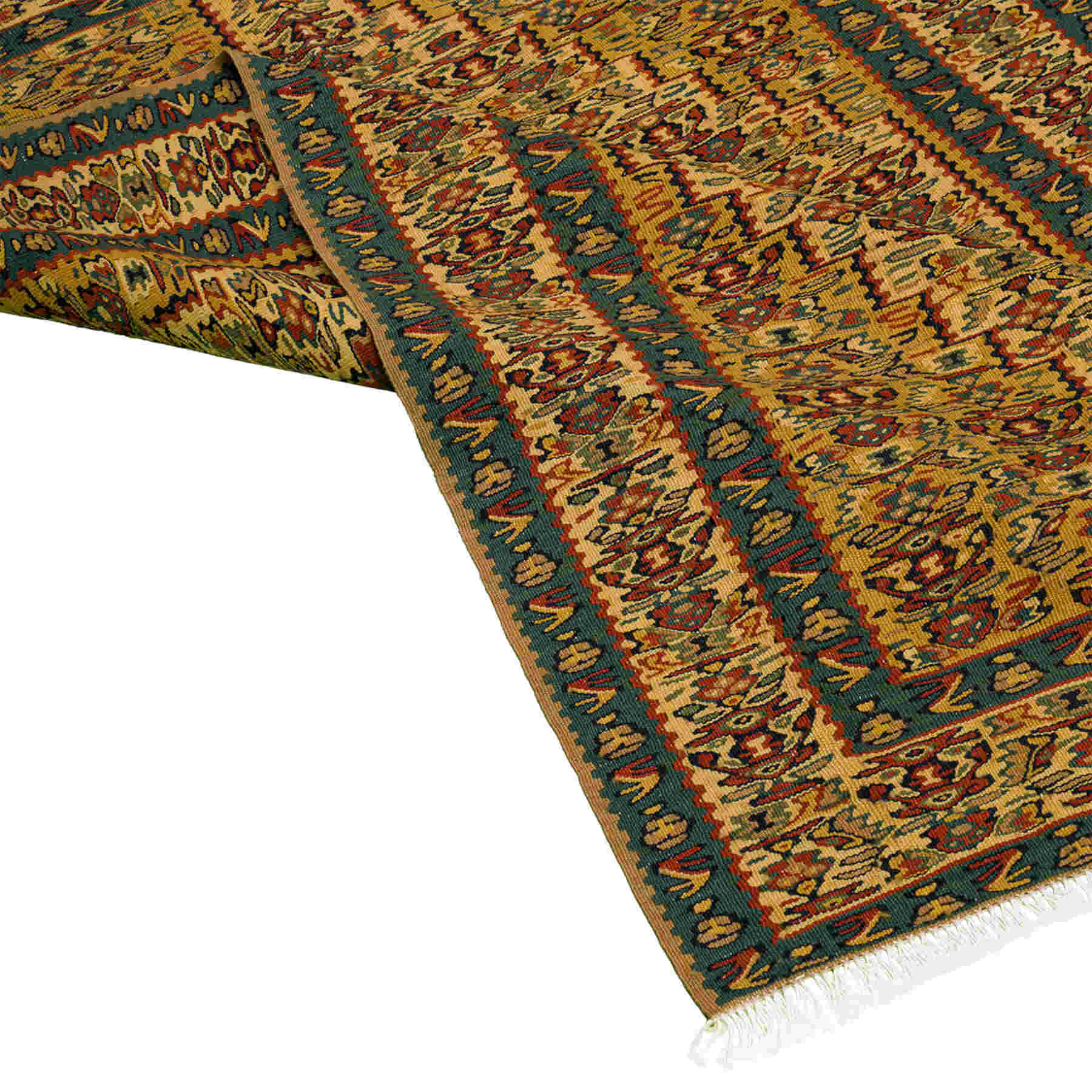 Medallion Sanandaj Persian Kilim 104x147, Handmade Nomadic Wool Rugs & Kilims in Dubai
