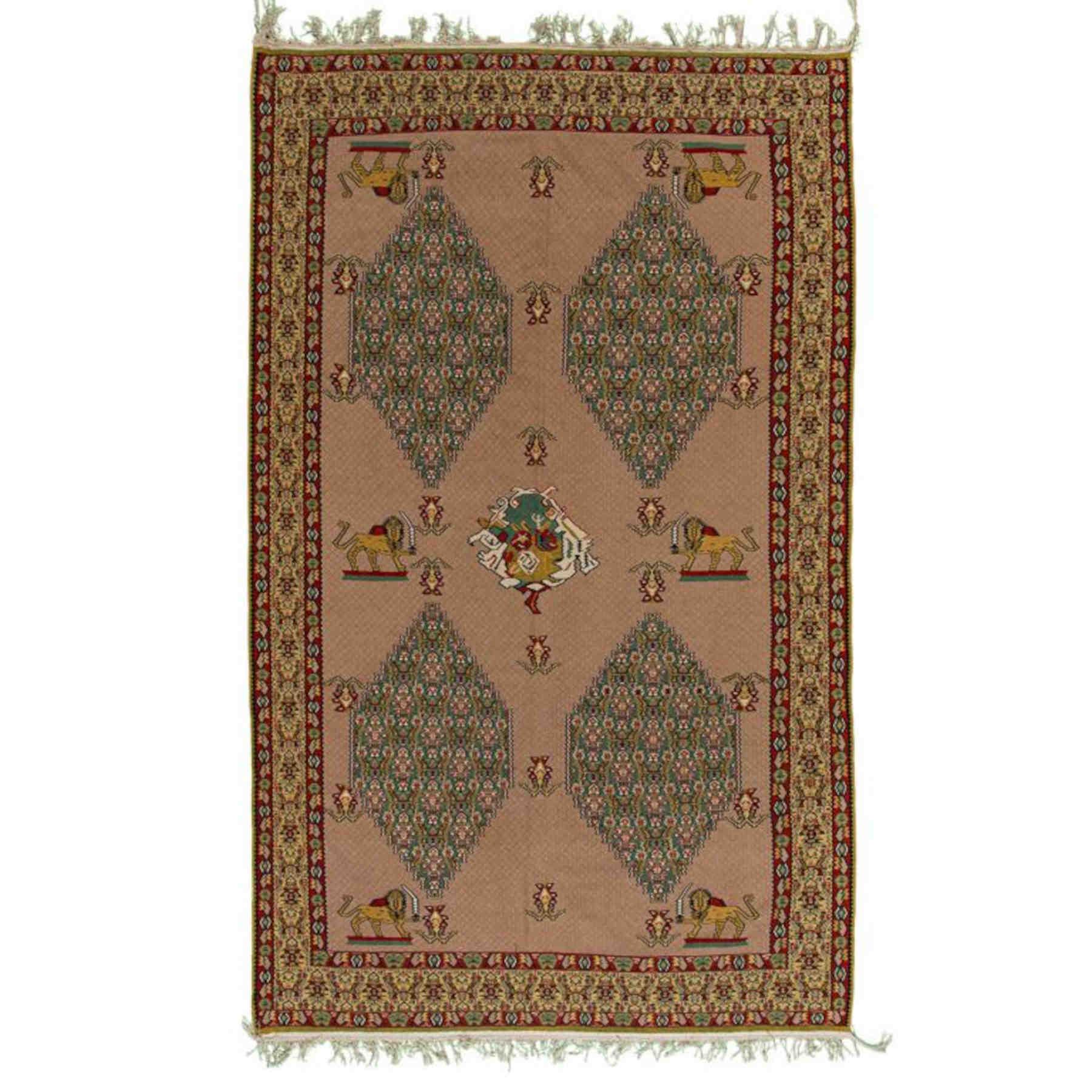 Pictorial Sanandaj Persian Kilim 160x255, Handmade Nomadic Wool Rugs & Kilims in Dubai