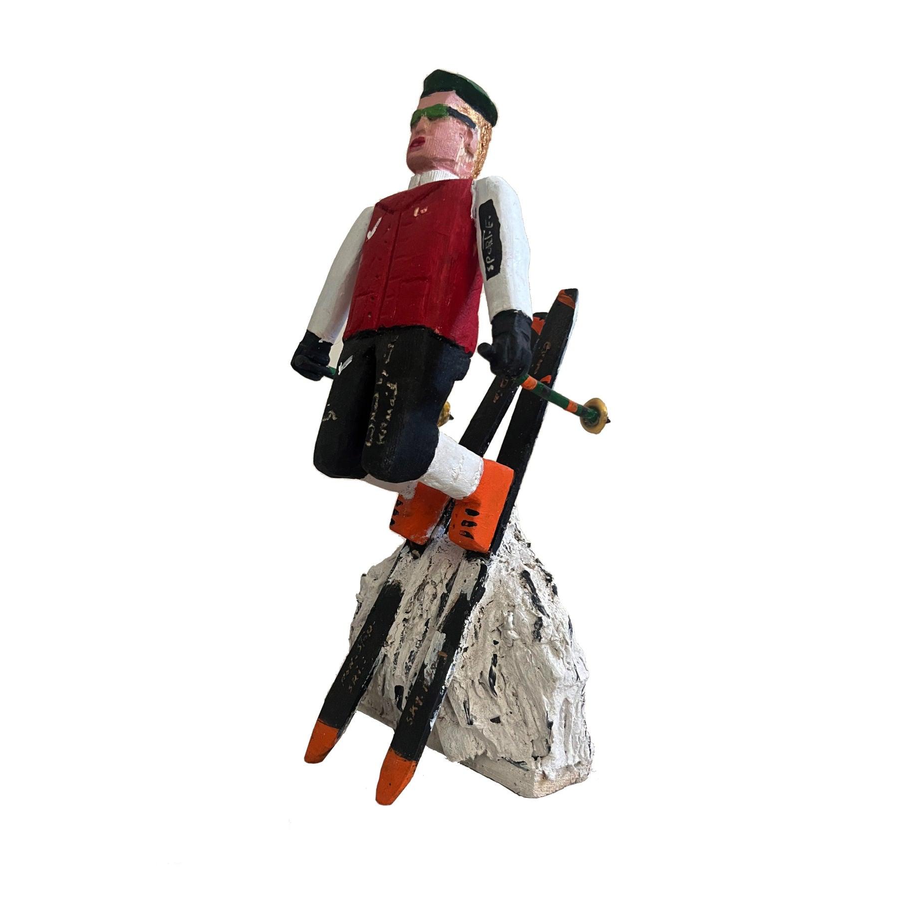 Ski Series Wood Sculpture - Contemporary Wooden Statues & Artworks By Amir Kamand in Dubai