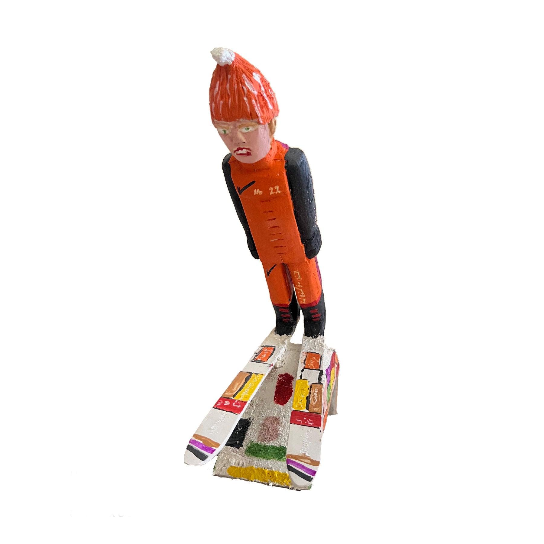 Ski Series Wood Sculpture - Contemporary Wooden Statues & Artworks By Amir Kamand in Dubai