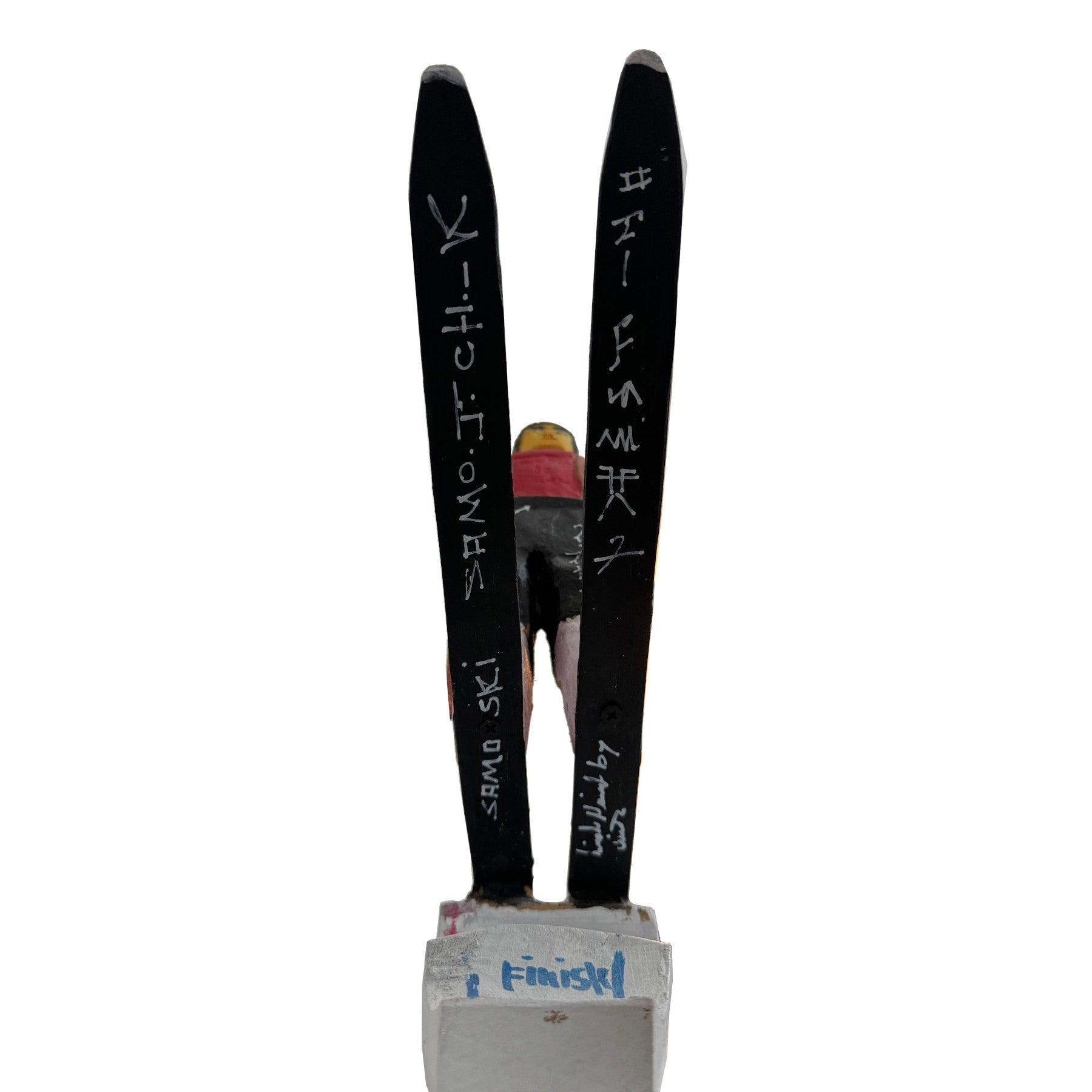 Group Skiing Wood Sculpture - Contemporary Wooden Statues & Artworks By Amir Kamand in Dubai