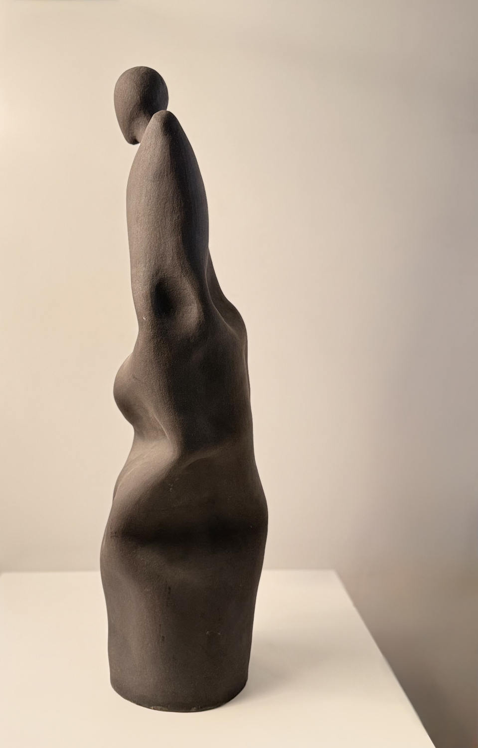 Dark Grey Ceramic Sculpture and Contemporary Decorative Art