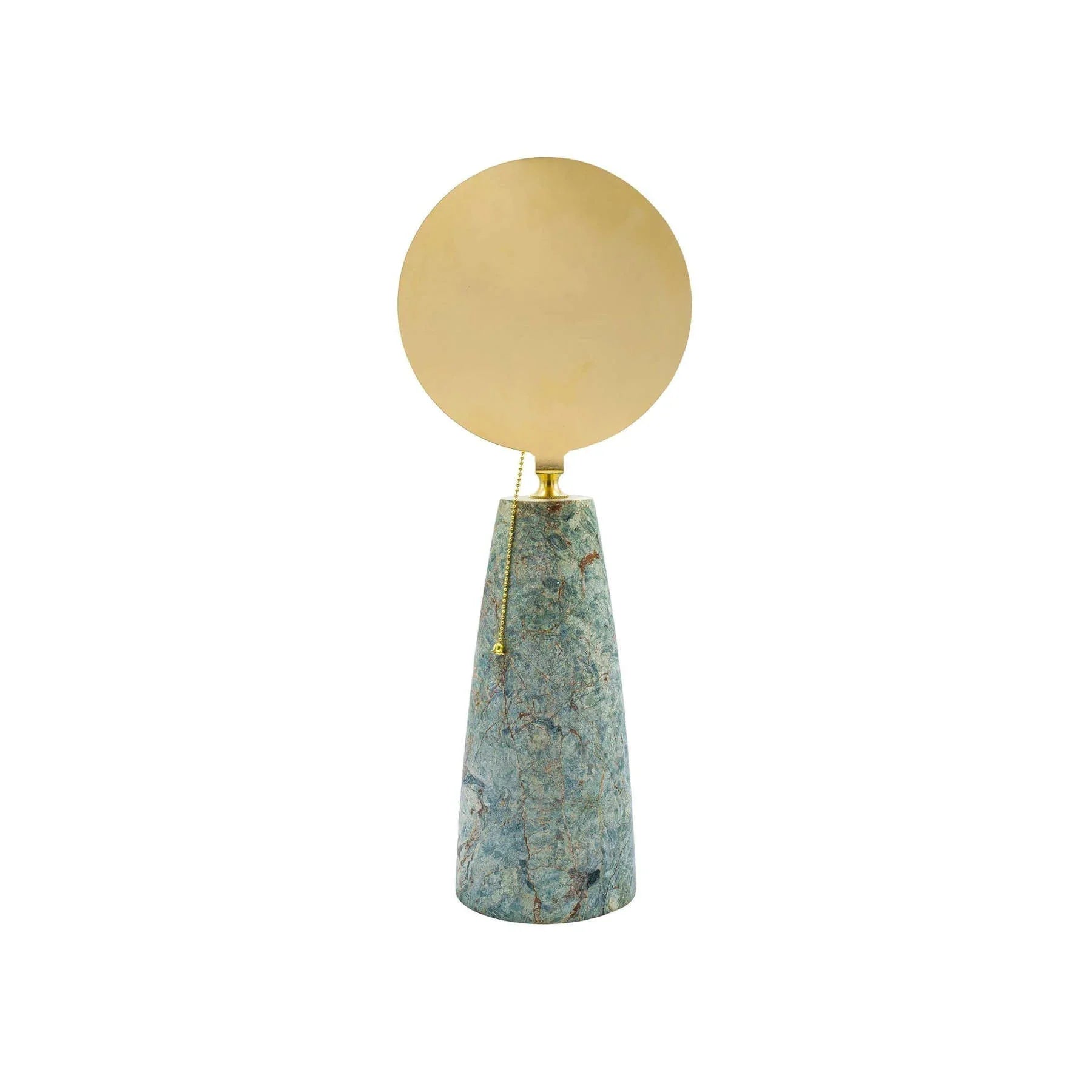 Green Marble Table Lamp With Bronze