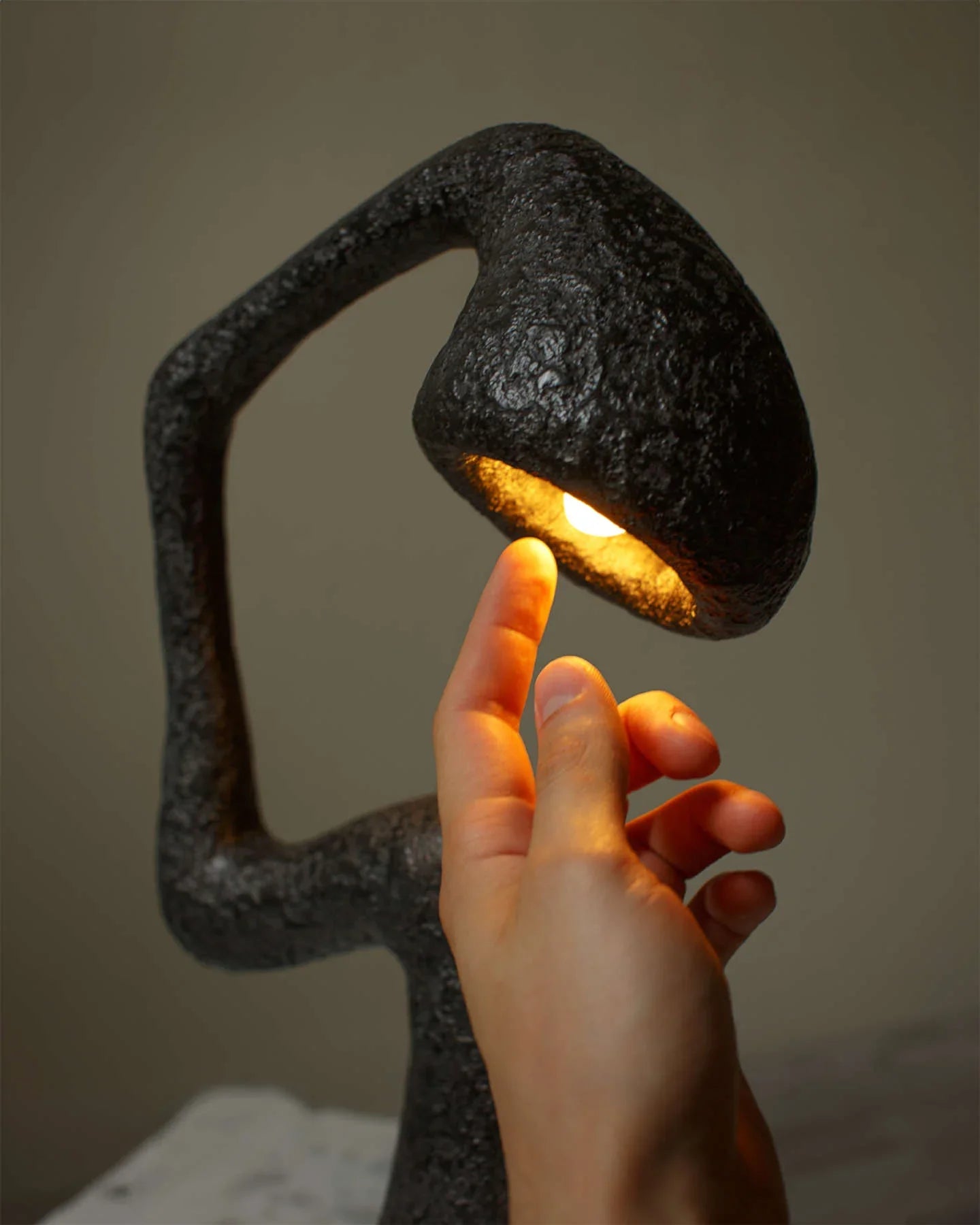 Black Contemporary Table Lamp, Organic Bionic Design By Pavel Vishnevsky