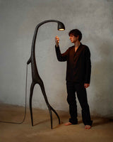 Black Contemporary Floor Lamp - Organic Bionic Design