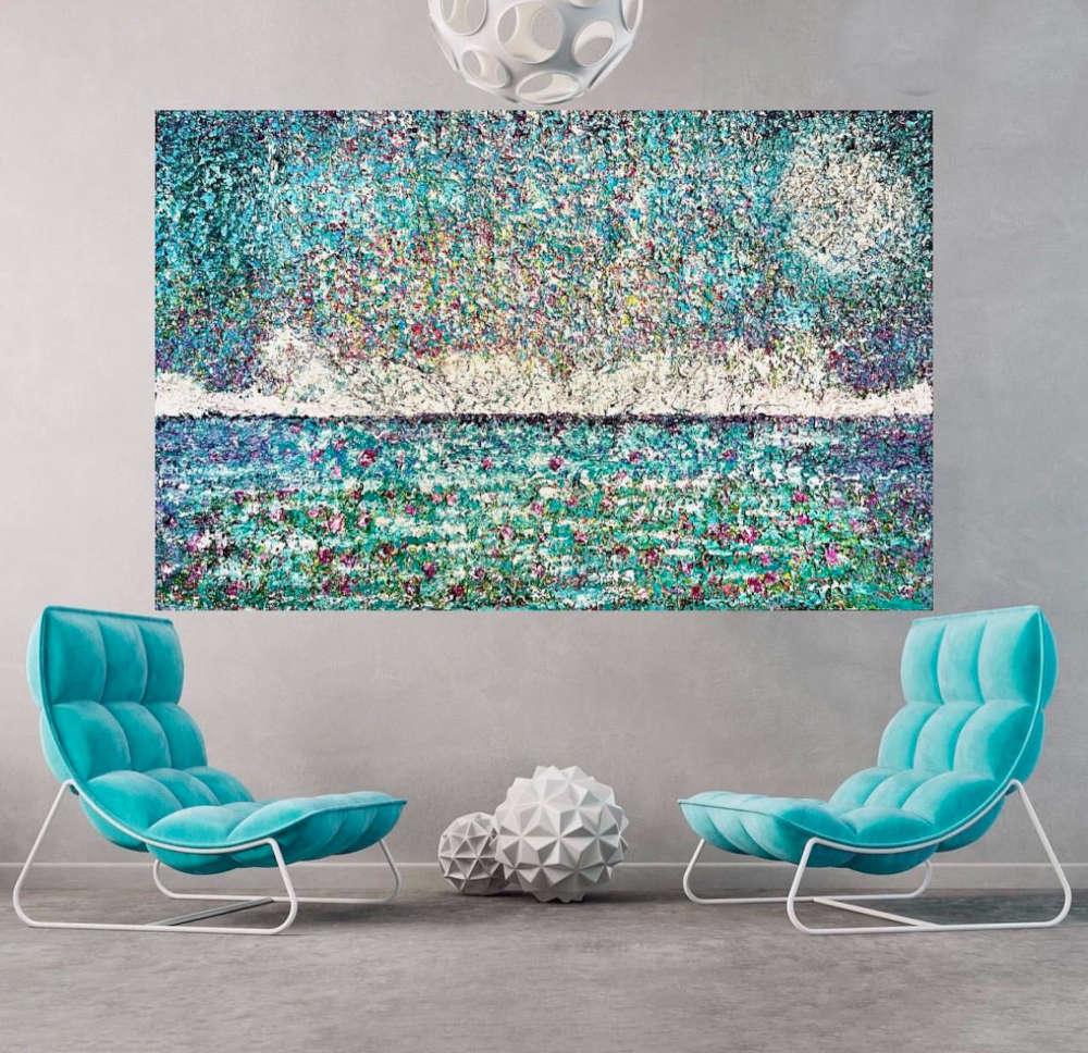 The Lilac Petals Acrylic Painting By Rawia Zantout