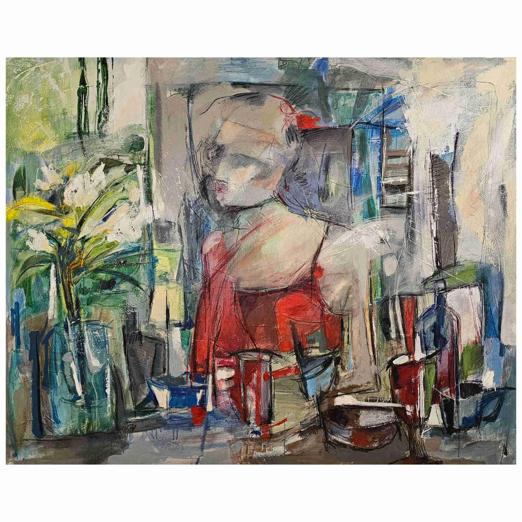 Contemporary Abstract Acrylic Painting By Elahm Ghorbanishad