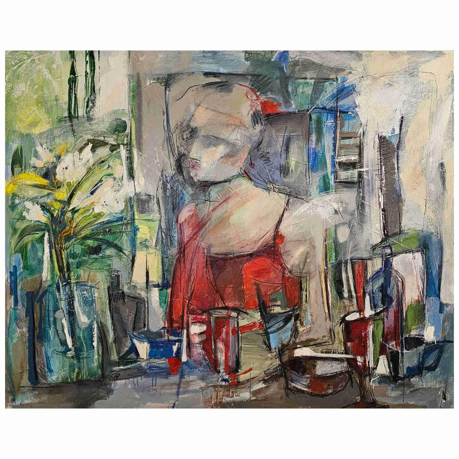 Contemporary Abstract Acrylic Painting By Elahm Ghorbanishad