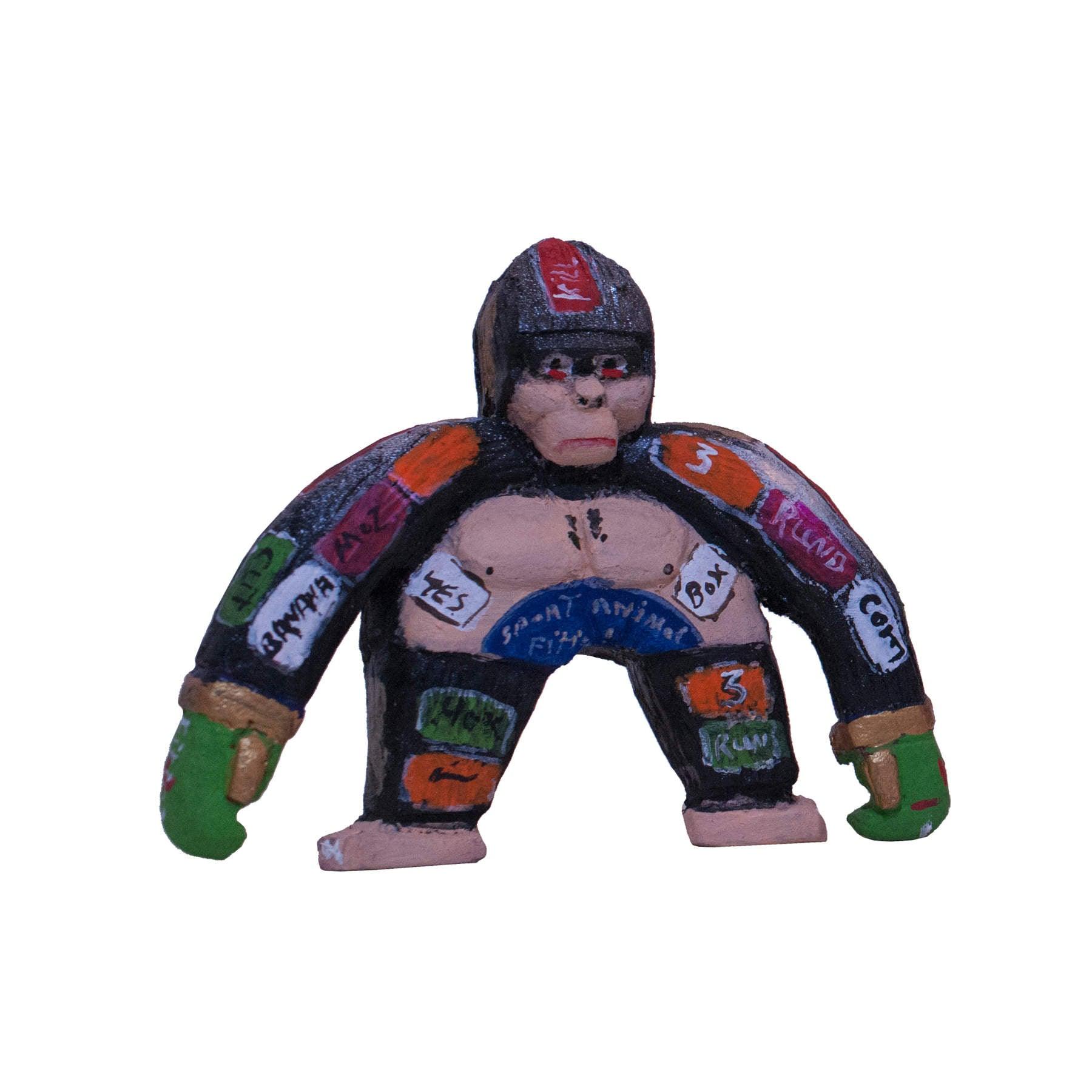 Gorilla Wood Sculpture - Contemporary Wooden Statues & Artworks By Amir Kamand in Dubai