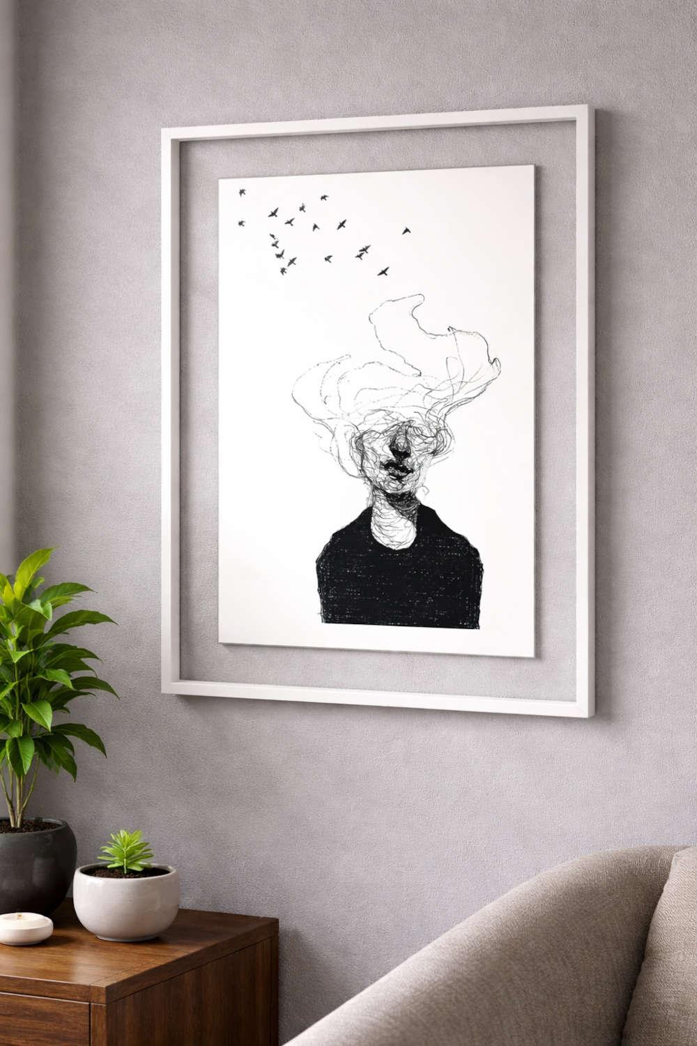 Rapidograph Ink Drawing, Black and White Artworks in Dubai