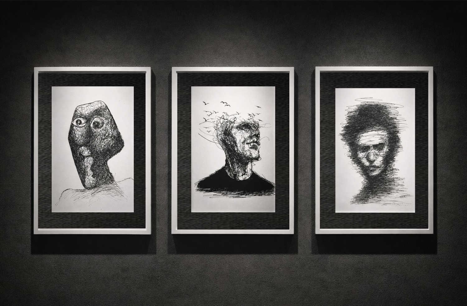Rapidograph Ink Drawing, Black and White Artworks in Dubai