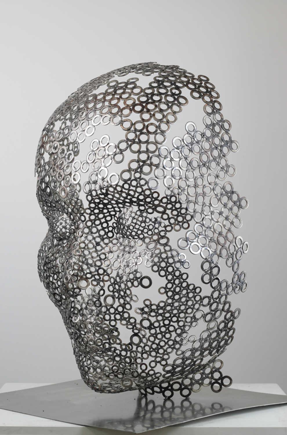 Contemporary Human Stainless Steel Sculpture By Vincent Barrau in Dubai