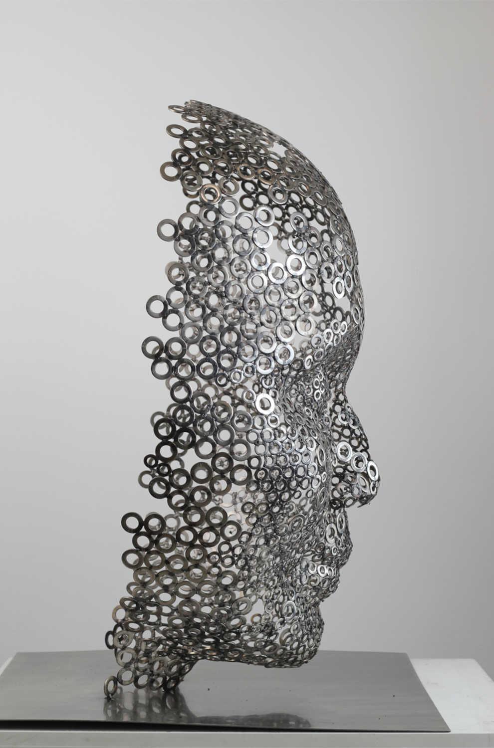 Contemporary Human Stainless Steel Sculpture By Vincent Barrau in Dubai