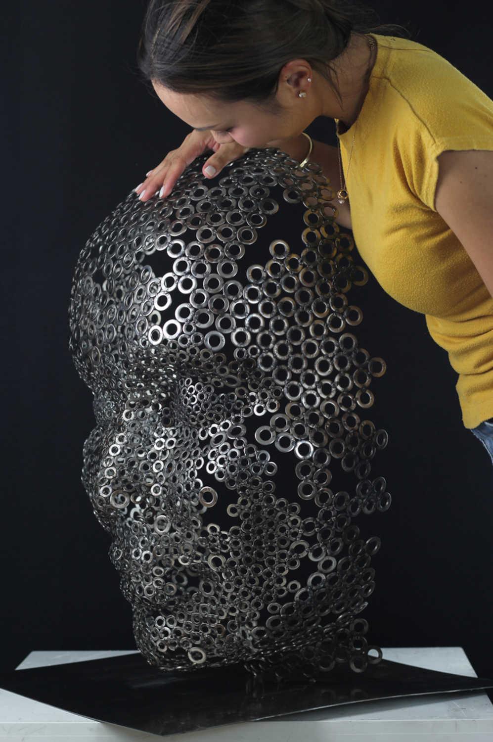 Contemporary Human Stainless Steel Sculpture By Vincent Barrau in Dubai