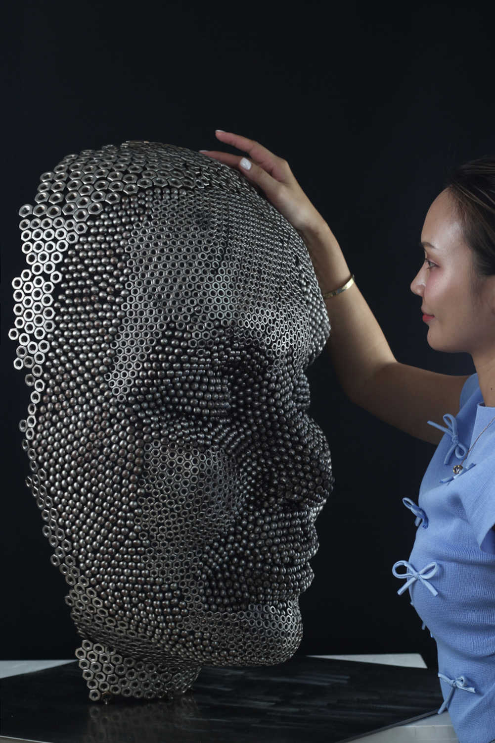 Contemporary Human Stainless Steel Sculpture By Vincent Barrau in Dubai