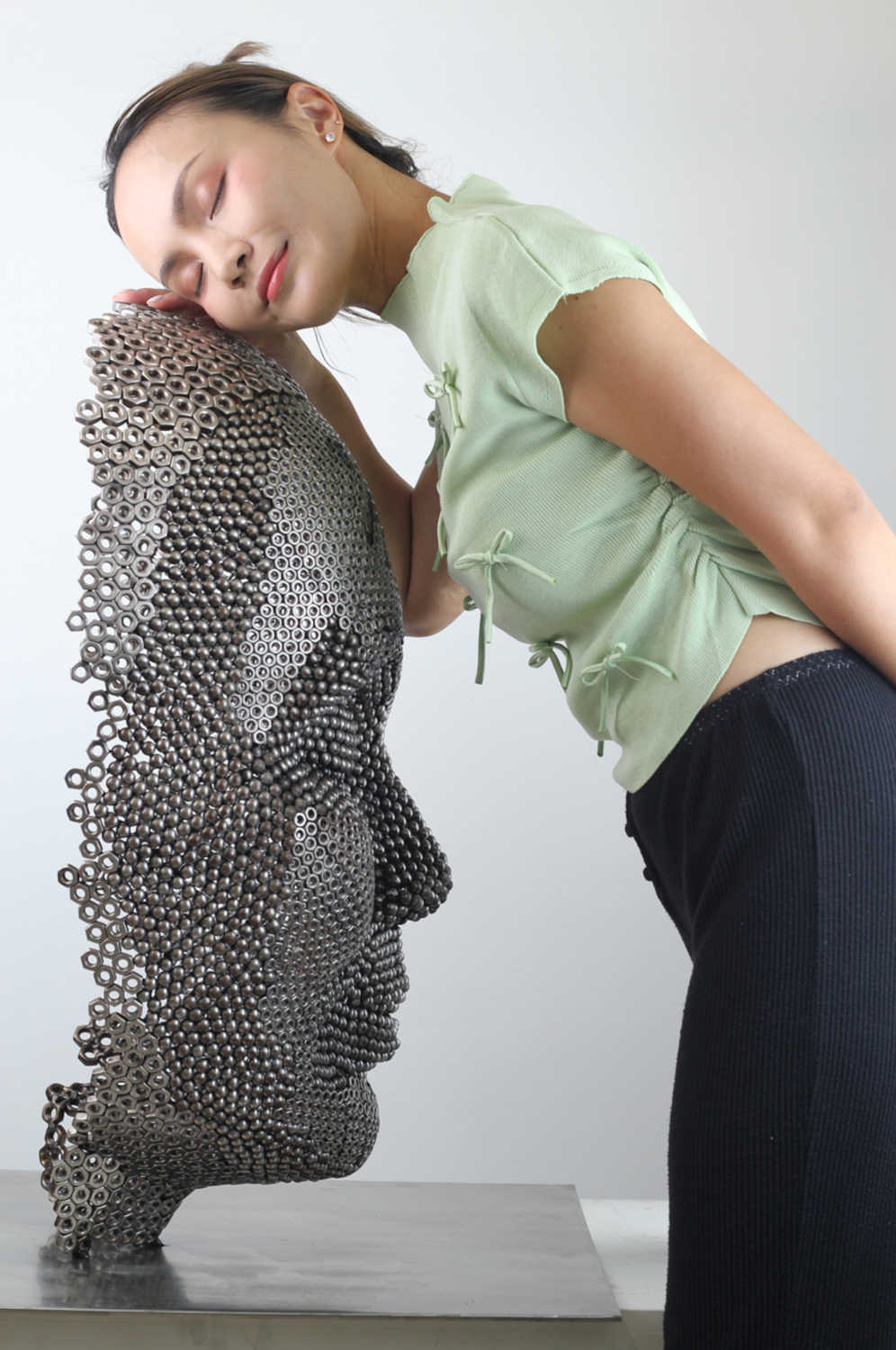 Contemporary Human Stainless Steel Sculpture By Vincent Barrau in Dubai