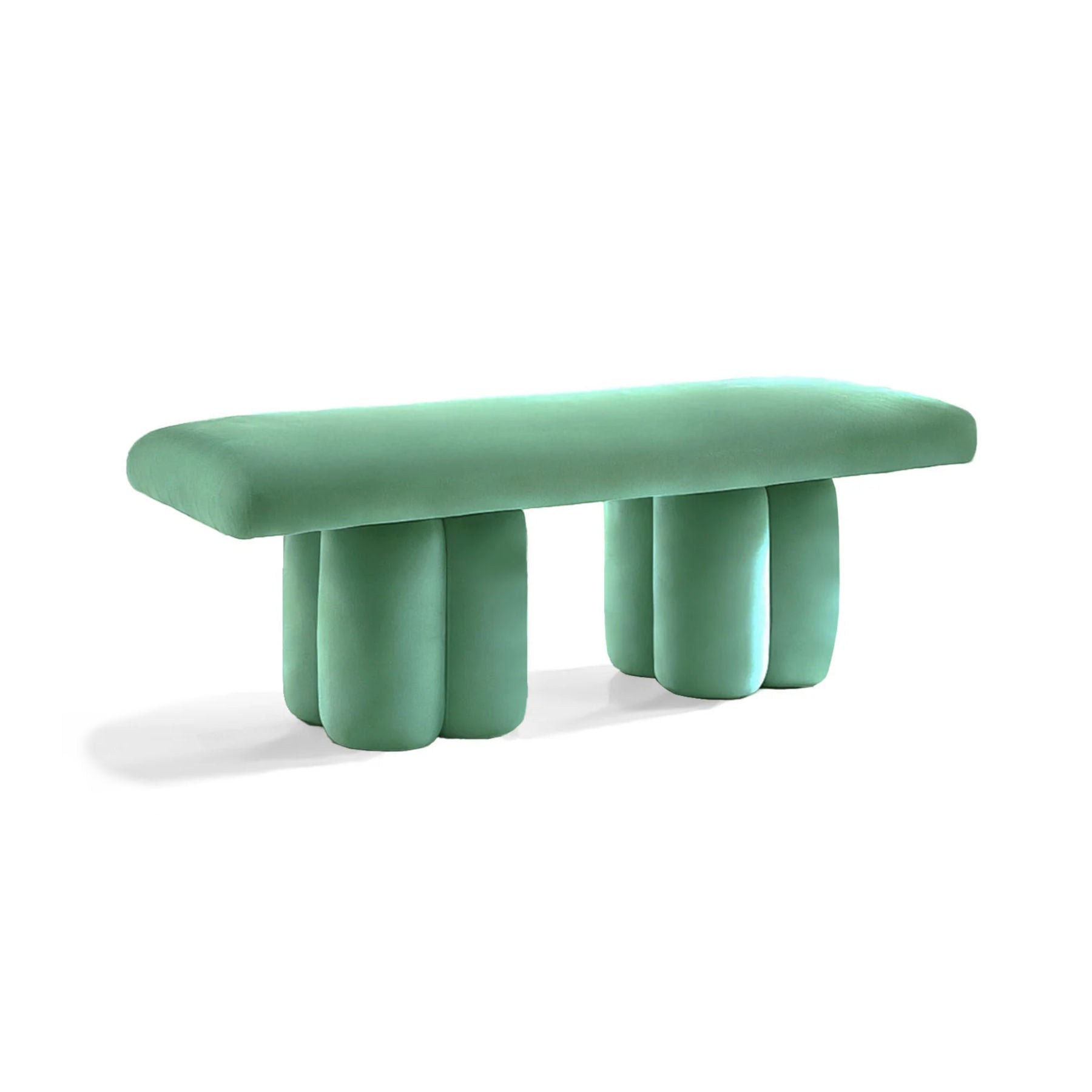 Aquamarine Velvet Bench, Contemporary Designer Furniture