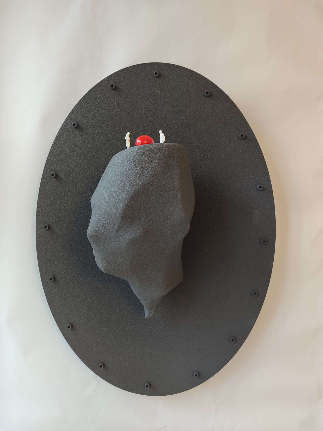 Oval Mixed Media Sculpture Artworks By Hossein Kahfi