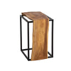 Walnut Wood & Black Metal Side Table