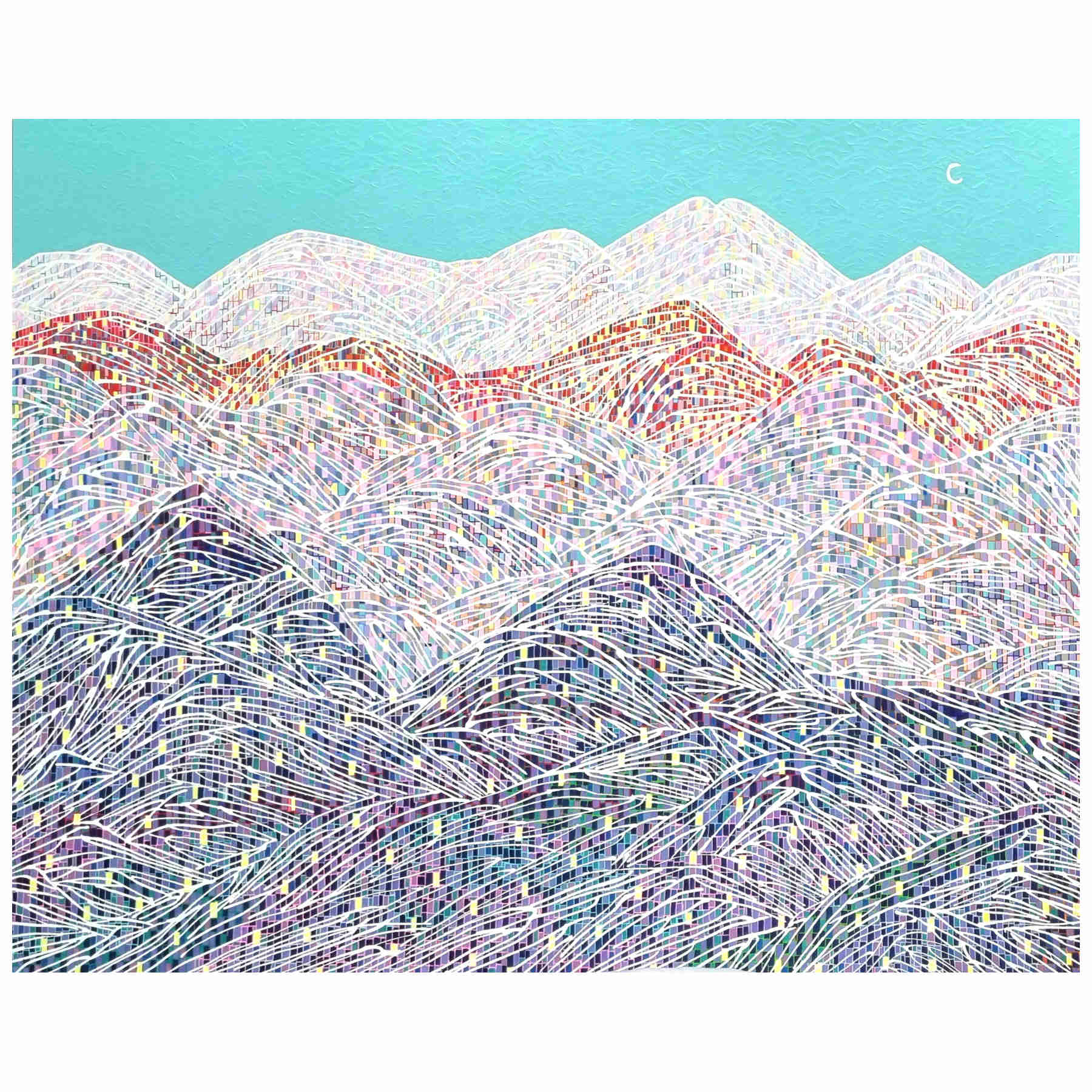 Colorful Mountains Acrylic Painting By Hanji Park in Dubai