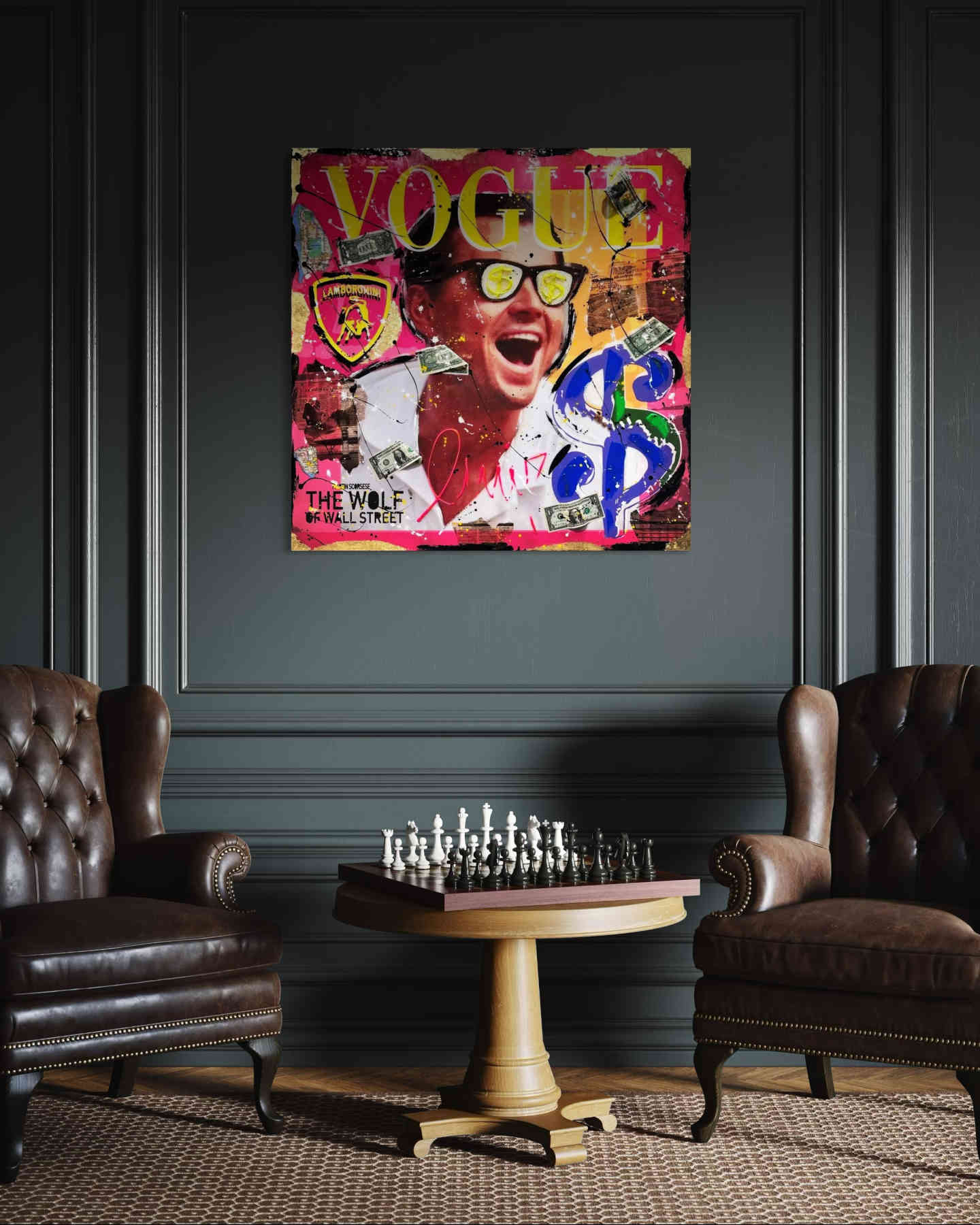 Wolf of Wall Street Pop Art Painting in Dubai