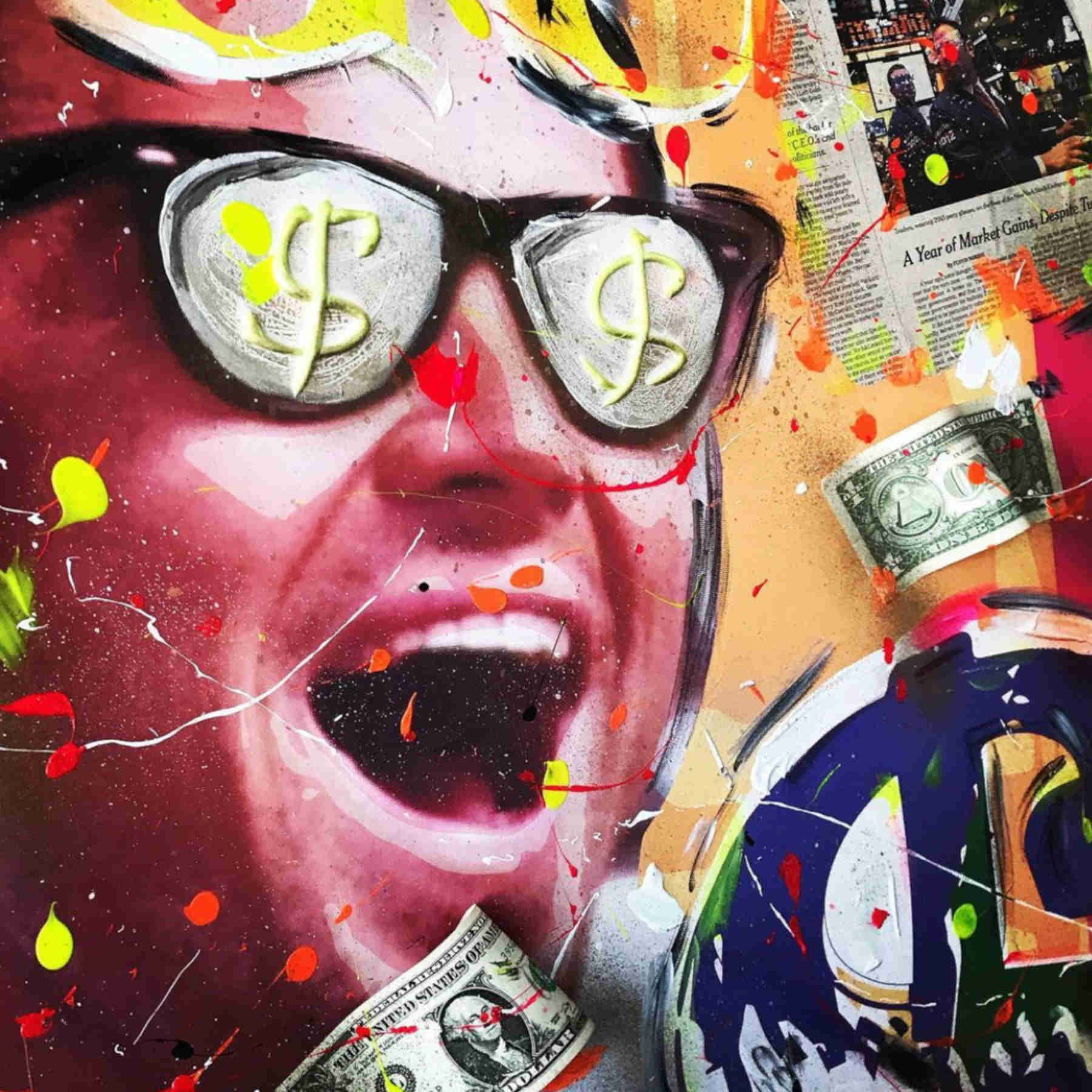 Wolf of Wall Street Pop Art Painting in Dubai