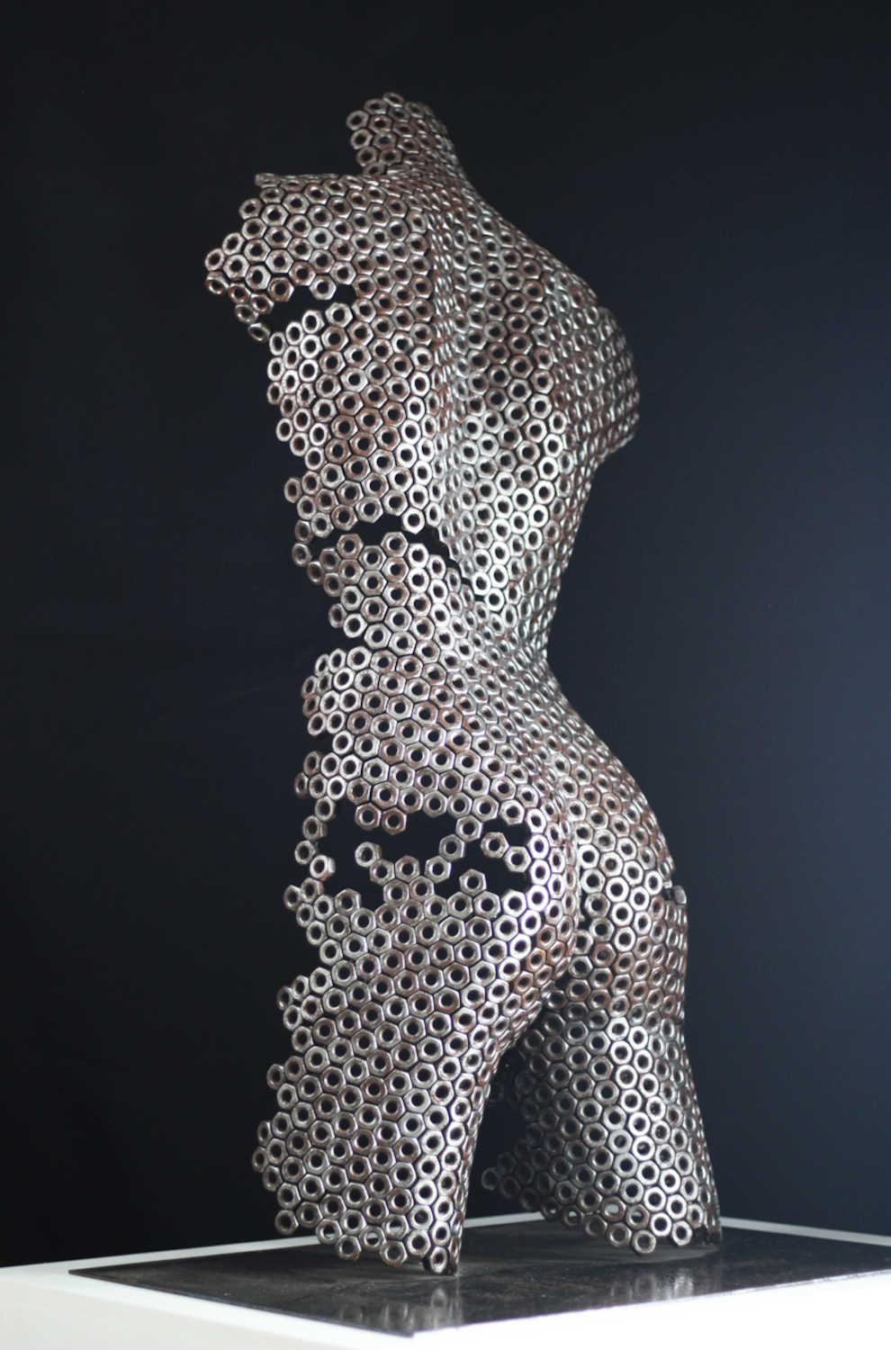 Contemporary Stainless Steel Human Sculpture By Vincent Barrau in Dubai